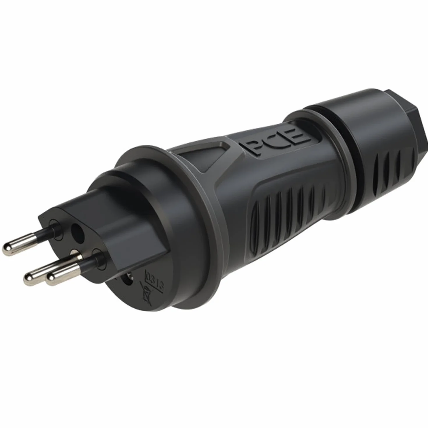 Fiche SK 230 V 10 A IP55 standard suisse T13 noir