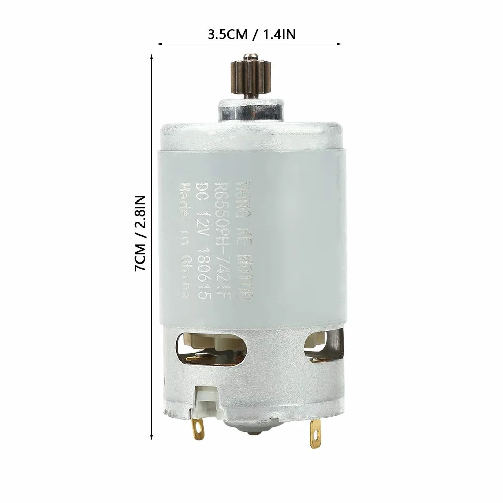 Moteur DC 12V 9 Dents pour Perceuse Électrique Bricolage