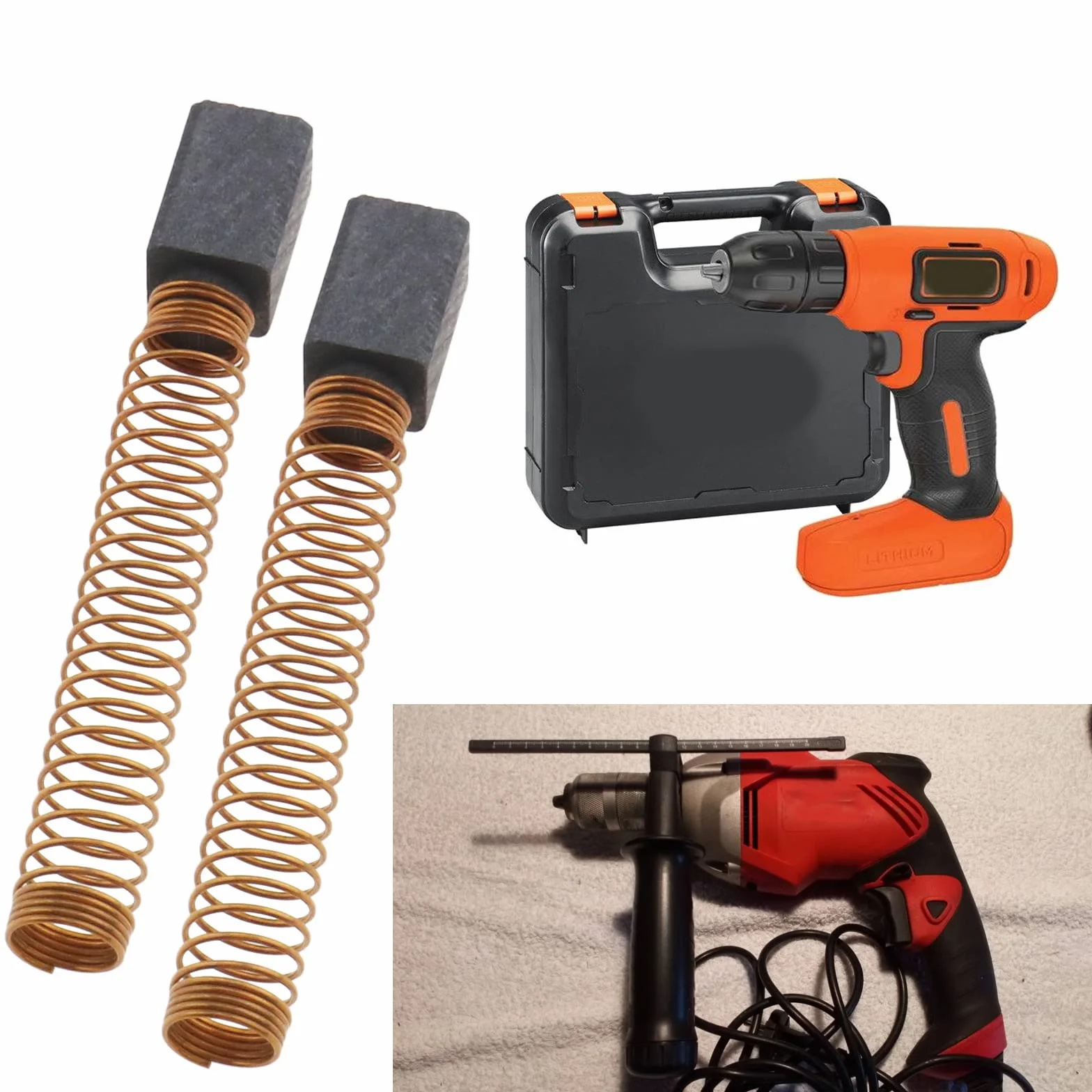 Balais de Charbon Remplacement BLACK & DECKER KR70 6.3x6.3x11mm Accessoires Moteur