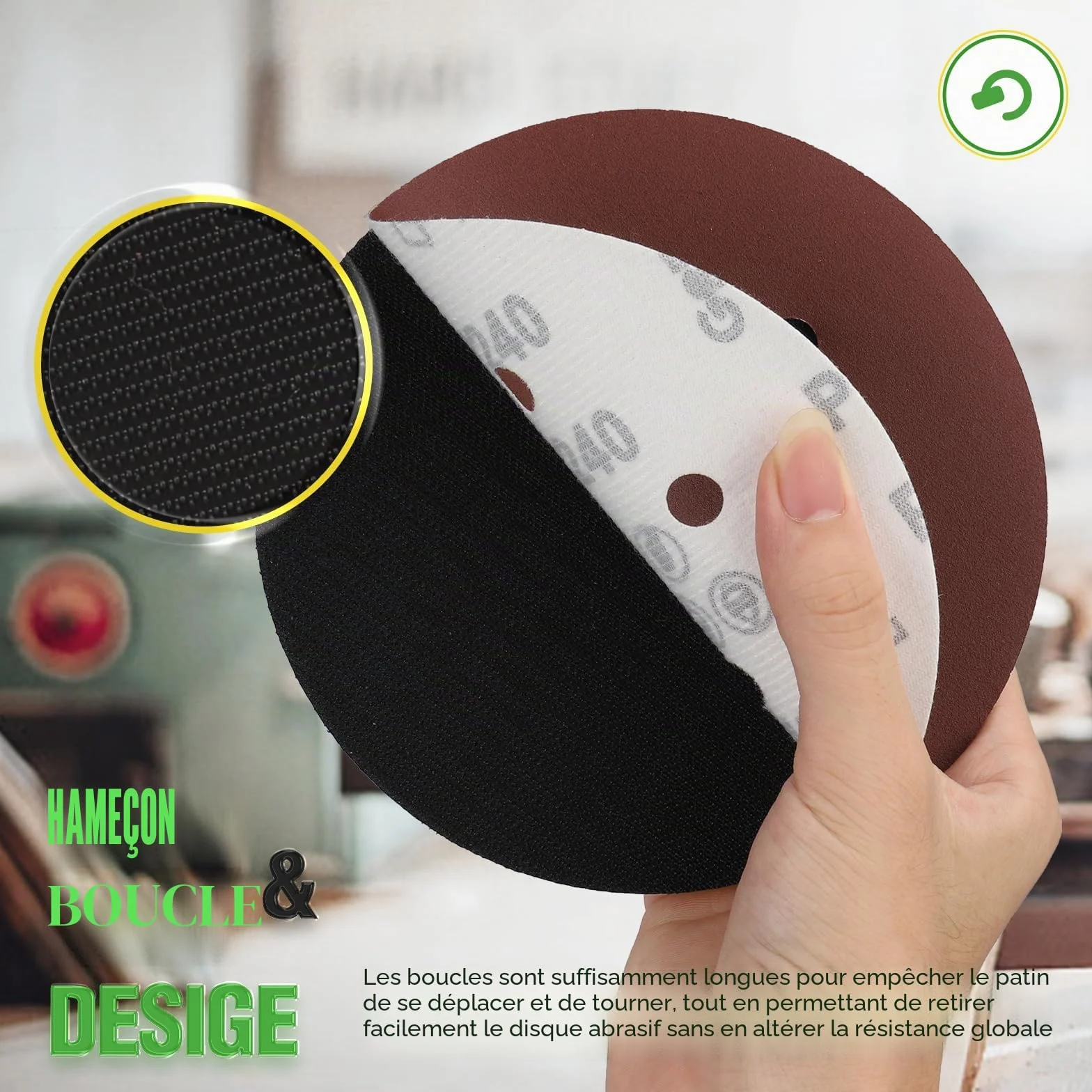 Plateau de support pour ponceuse 150 mm - Support de polissage - Cire - Meuleuse électrique - Outil de ponçage