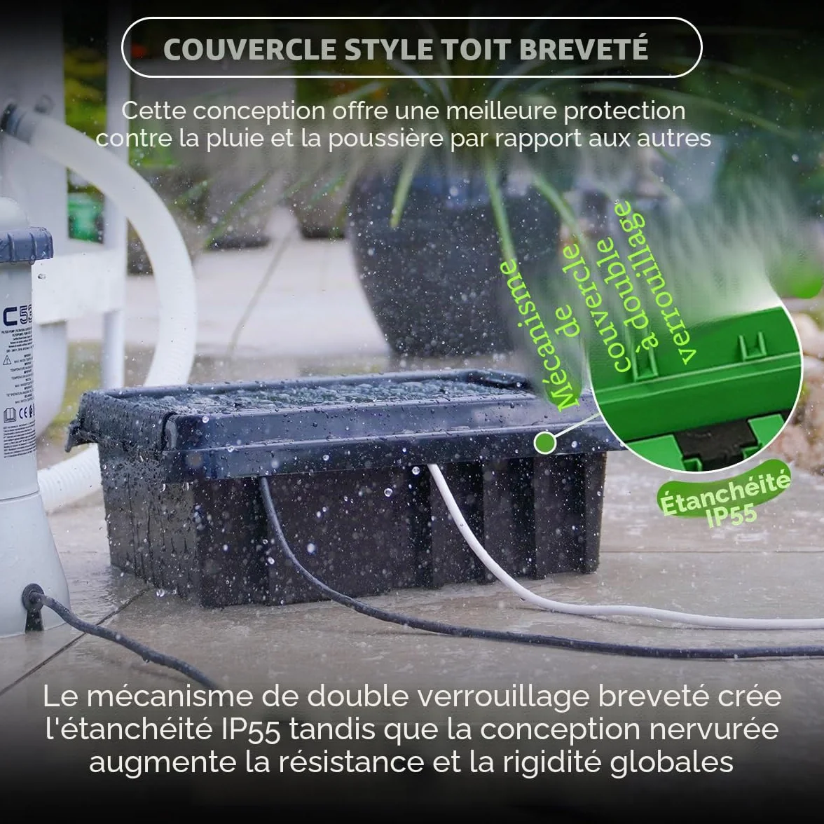 DRiBOX Boîte de connexion électrique extérieure étanche IP55 25,5 x 14,1 x 10,2cm