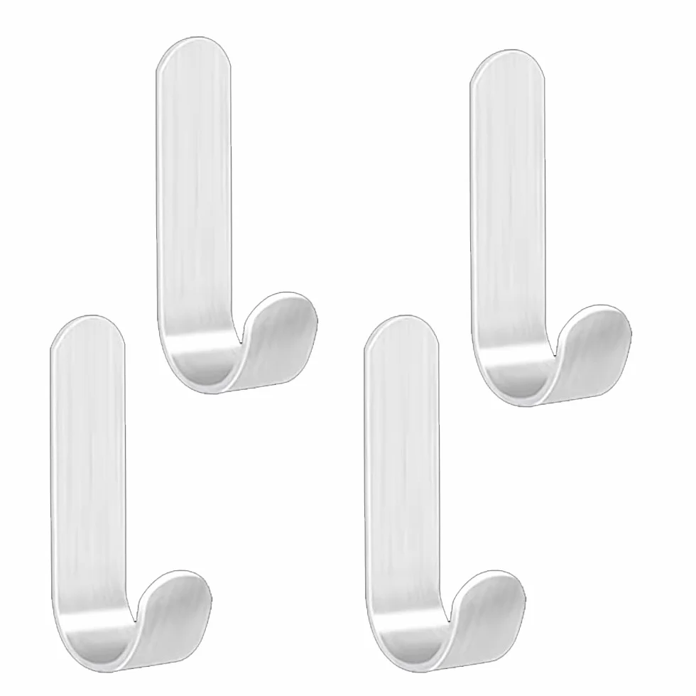Crochet Adhésif Acier Inoxydable, 4 Pcs Auto-adhésifs Mural, Porte Serviettes pour Cuisine Salle de Bains