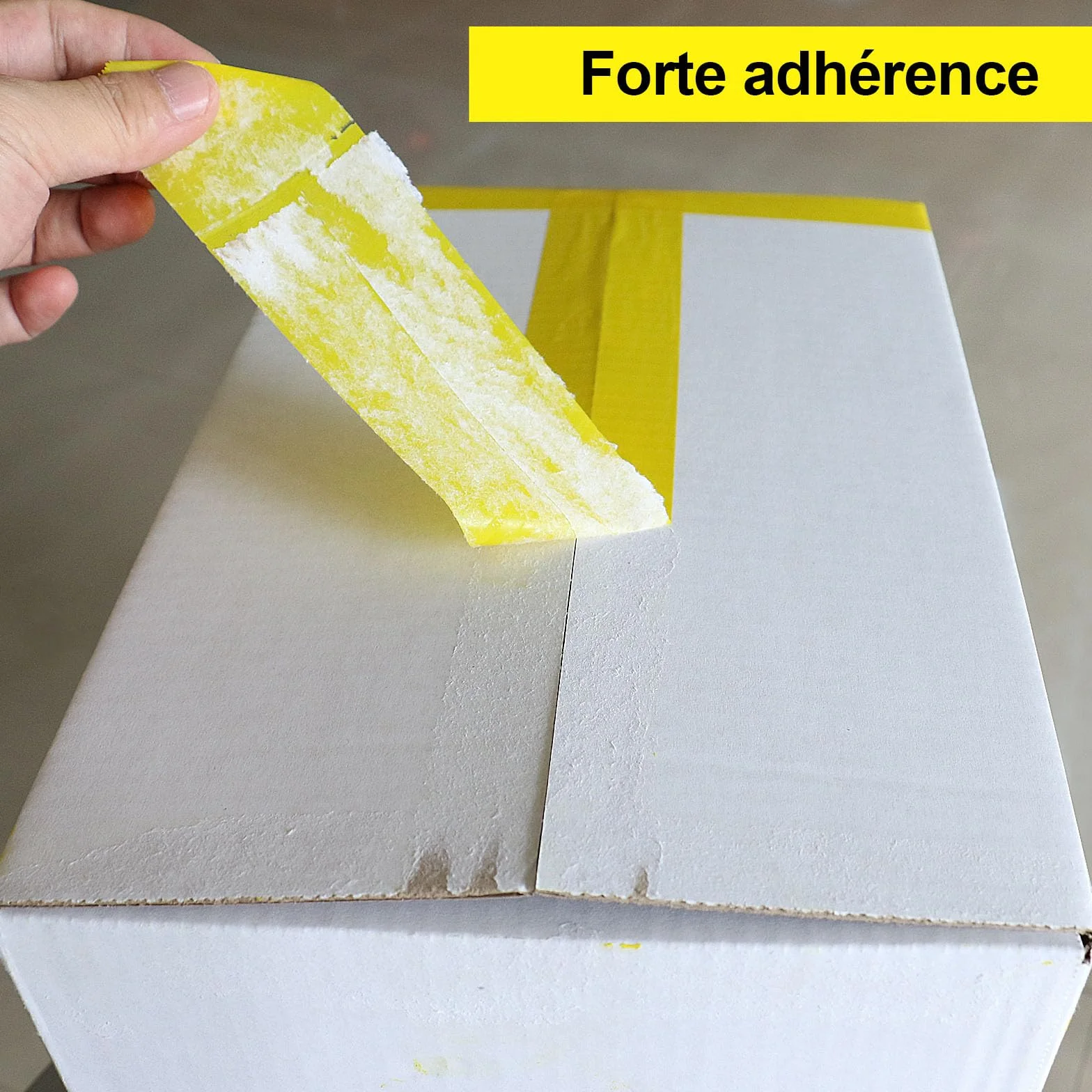 BOMEI PACK Ruban d’emballage 66m x 48mm 3 rouleaux avec dévidoir adhésif fort Jaune