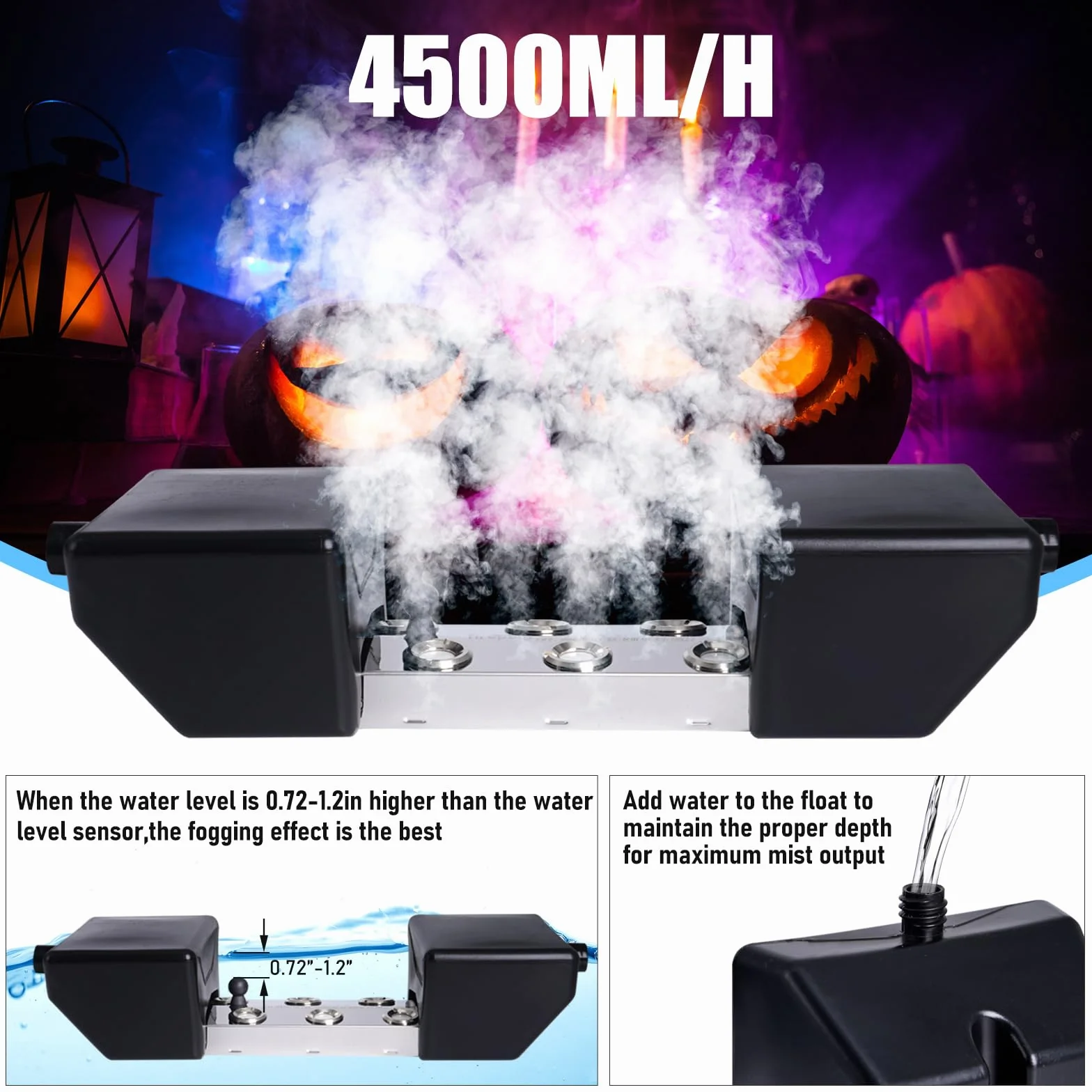 Brumisateur À Ultrasons 250W Résistant à l’Eau Tête Flottant pour Étang Halloween