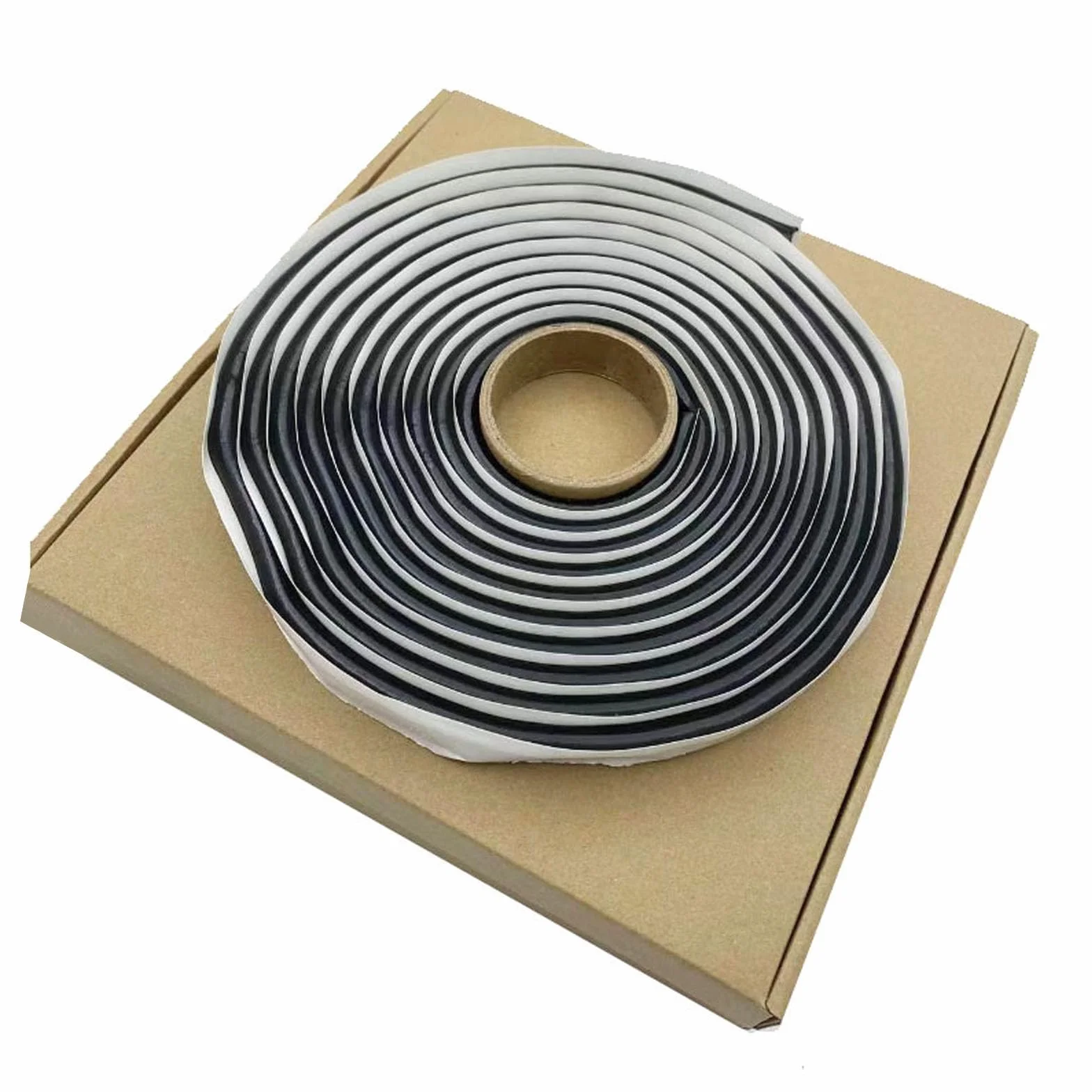 Ruban Butyle Étanche, Joint Mastic d'Etanchéité en Cordon Préformé Noir Rond 9mm x 4m, Boîte Incluse