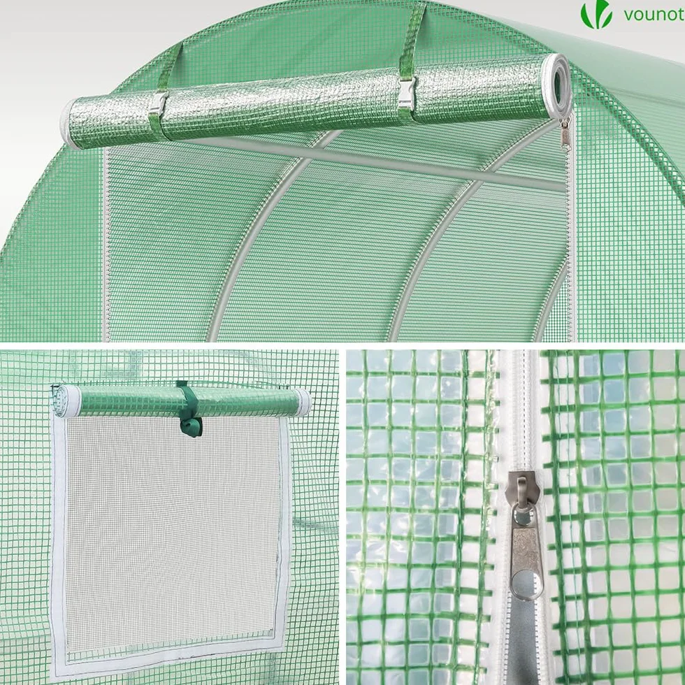 VOUNOT Serre de Jardin Tunne 6m2 Acier galvanisé Verte Maraichère