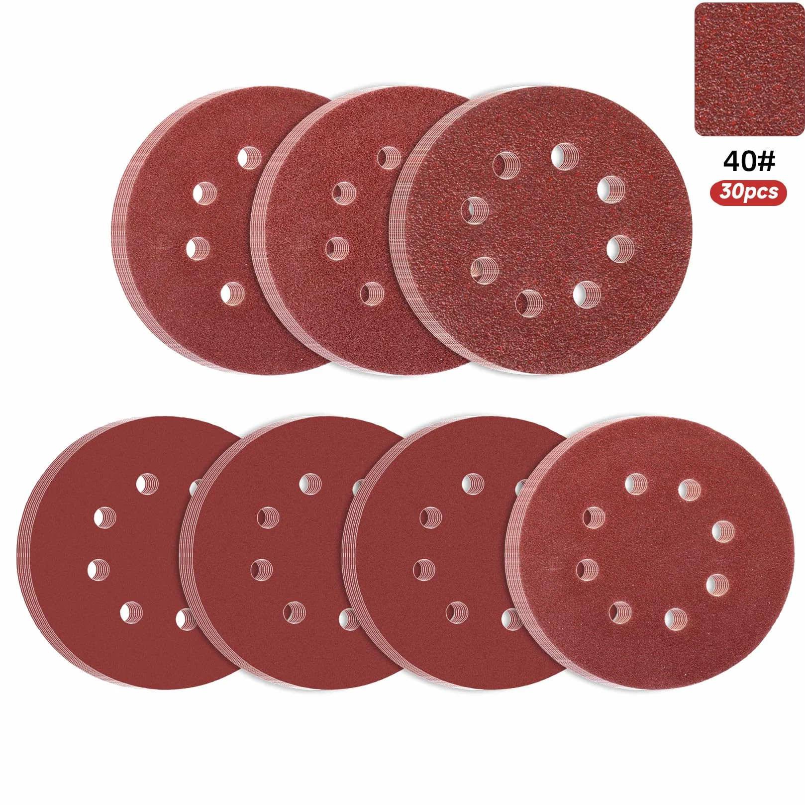 Disque Abrasif 125mm Grain 40 Papier à Poncer pour Ponceuse Excentrique