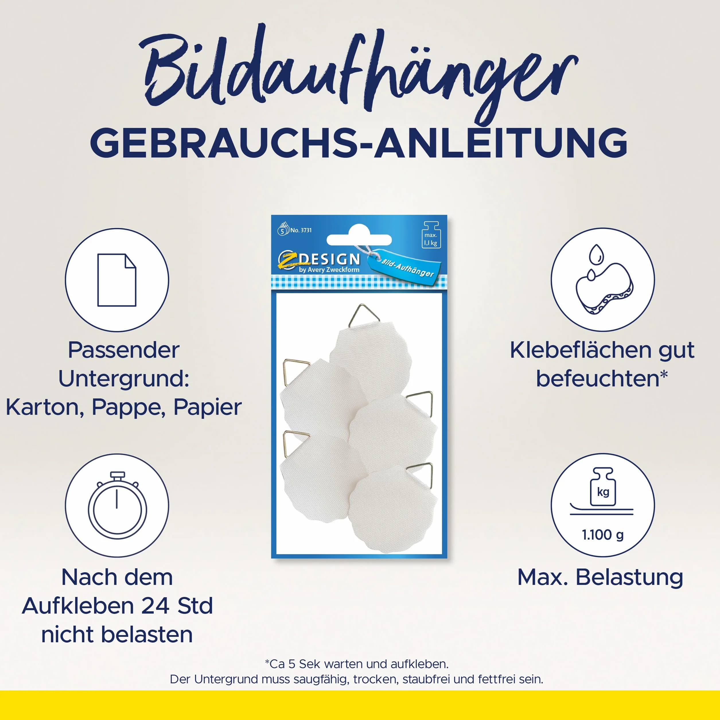 Avery Zweckform 3731 Lot de 5 autocollants Blanc 1,2 kg