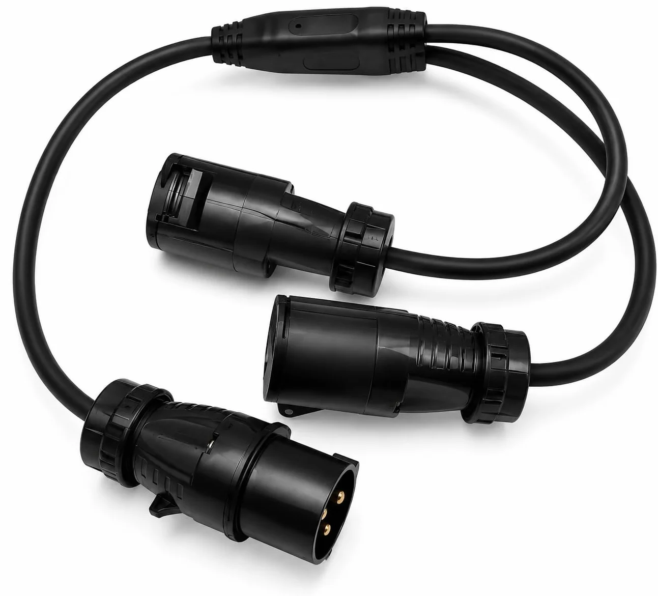Séparateur électrique CEE 16A 3 pôles IP44 Double prise industrielle Splitter en Y 1 Mâle 2 Femelle