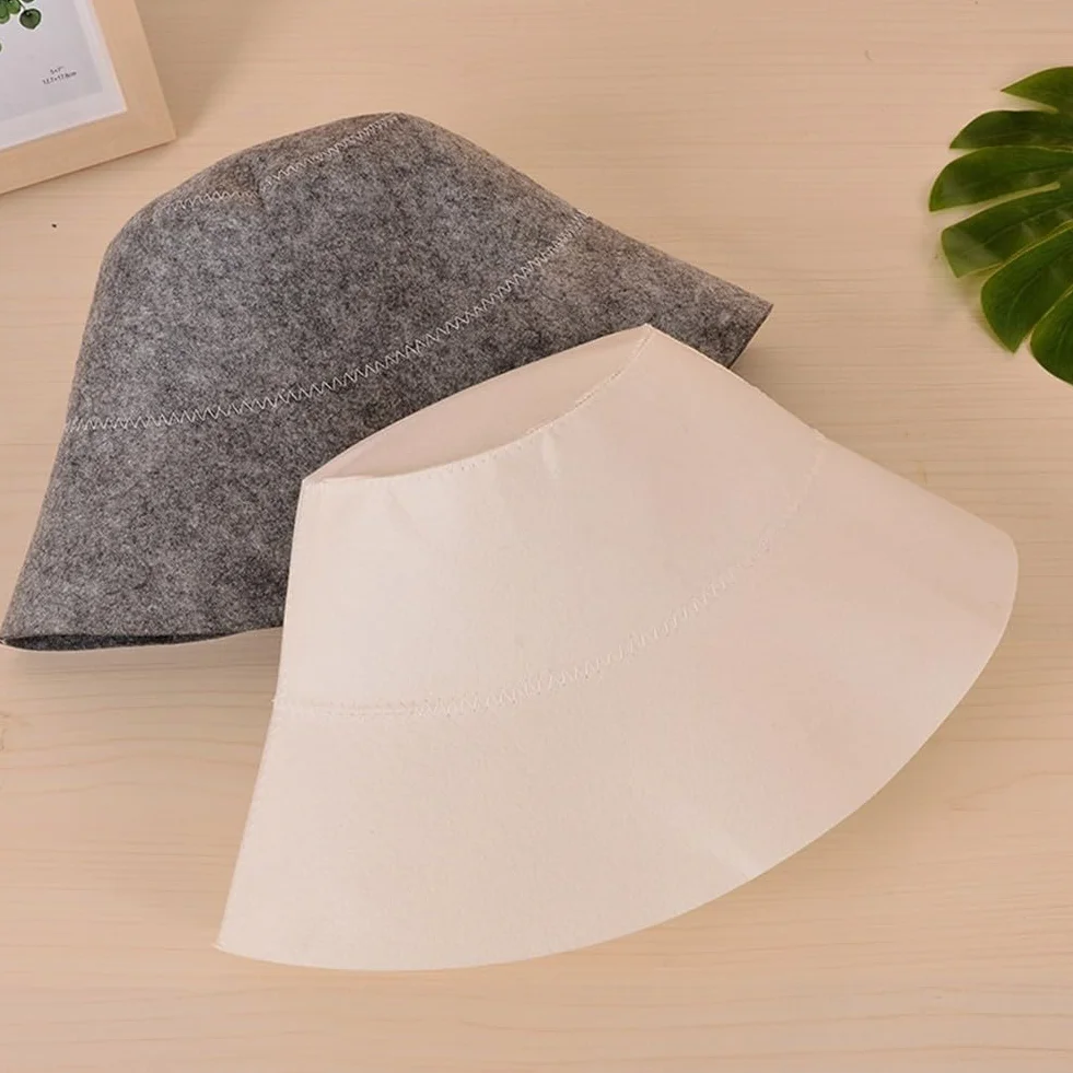 Lecreatekit Chapeau de sauna en feutre pour hammam, bain, spa, lavable en machine, gris