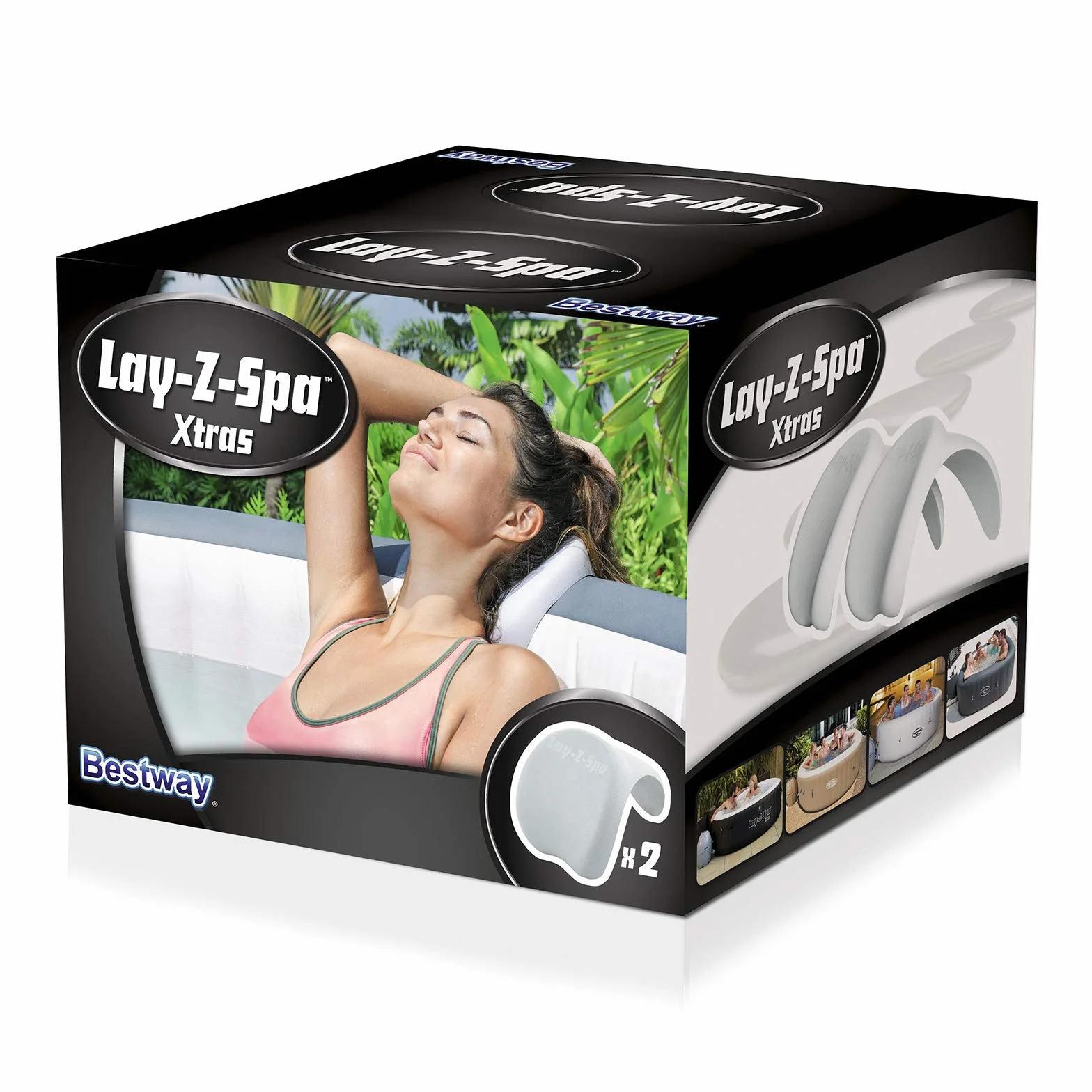 Bestway 58580 Repose-Tête pour Spa Gonflable lay-Z-Spa™ (Lot de 2), 25 cm X 19,5 cm X 17,5 cm