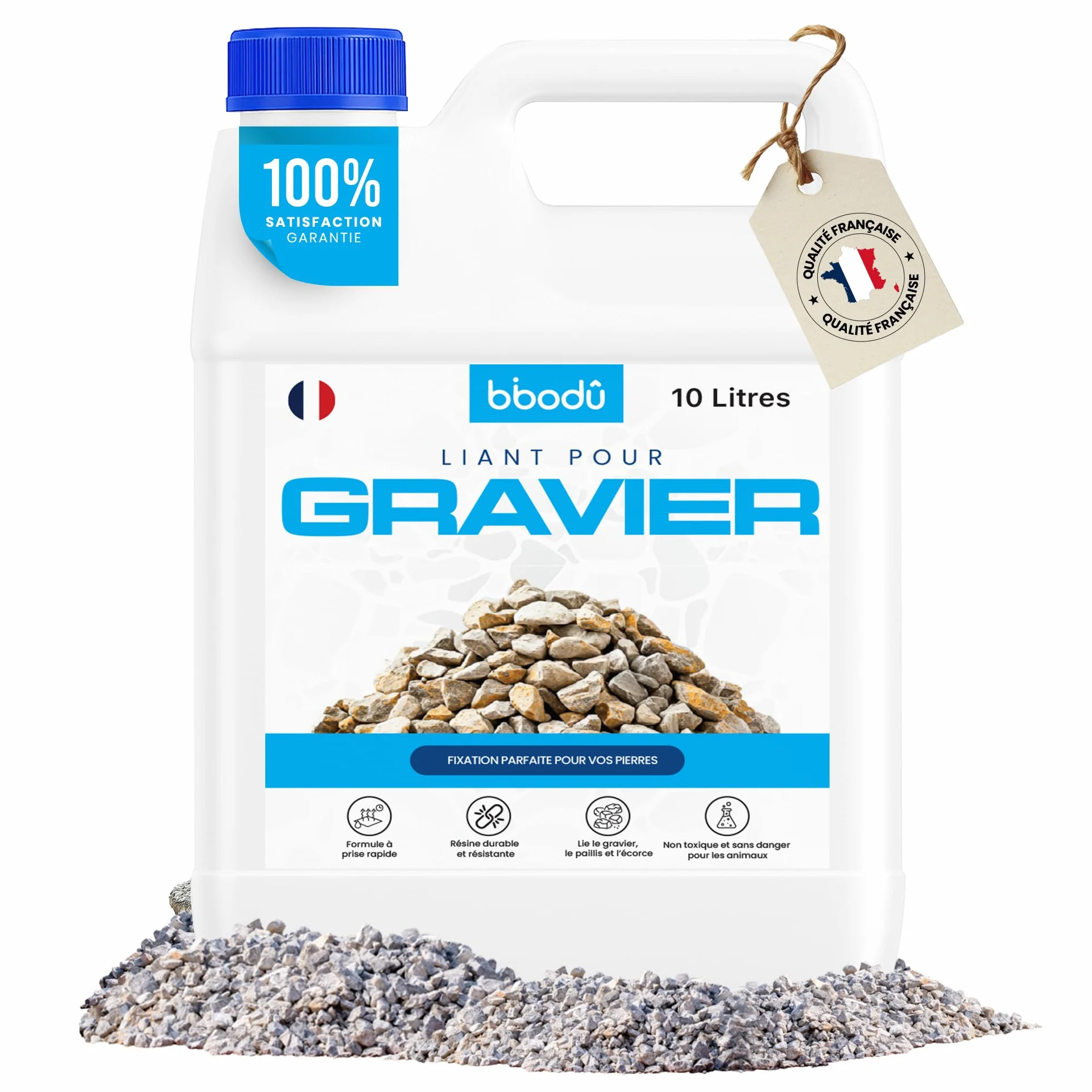 Liant Gravier Extérieur 10L - Colle pour Gravier, Pierres et Paillis