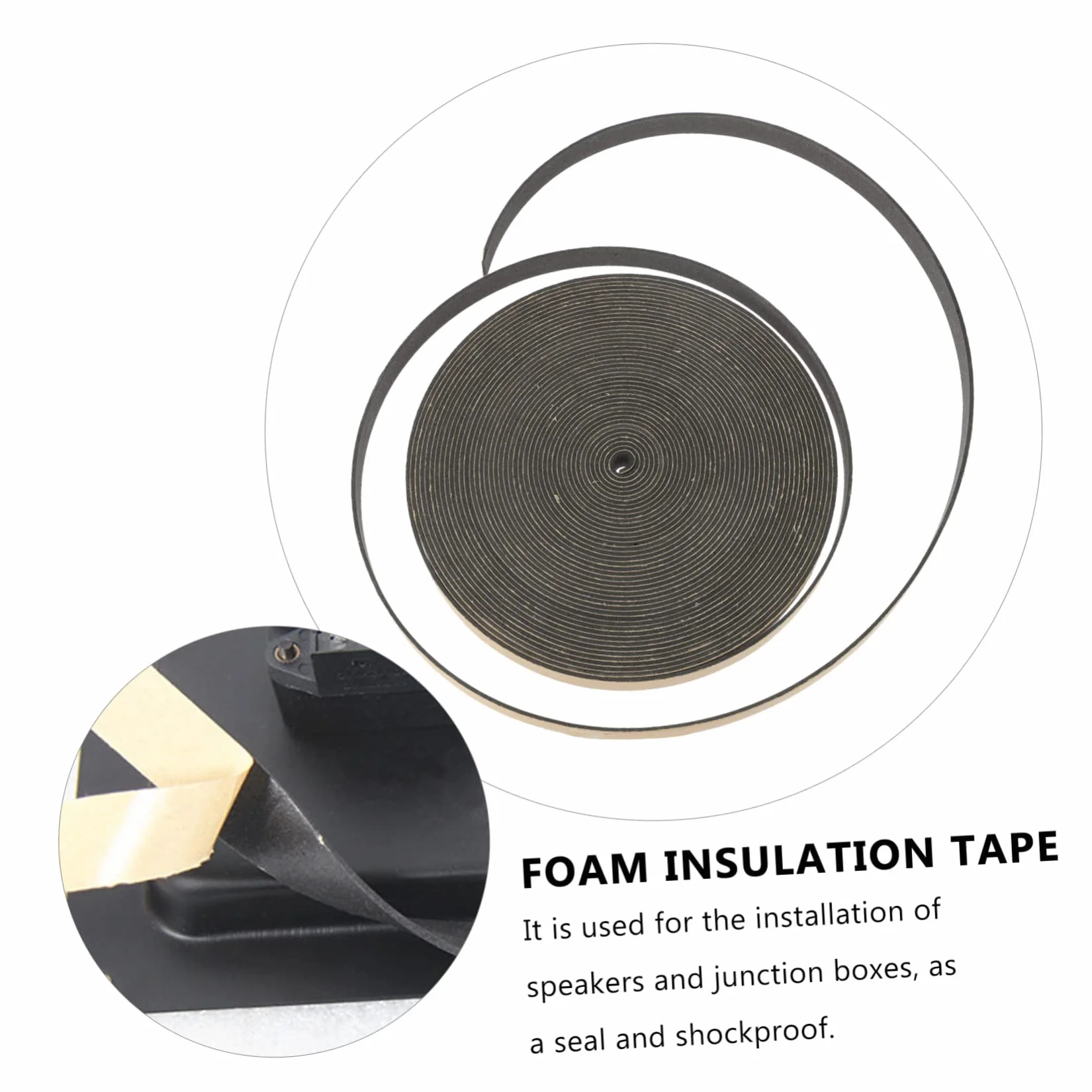 Ruban Mousse Phonique Noir Eva pour Haut-parleur, Bande D'étanchéité Renforcée