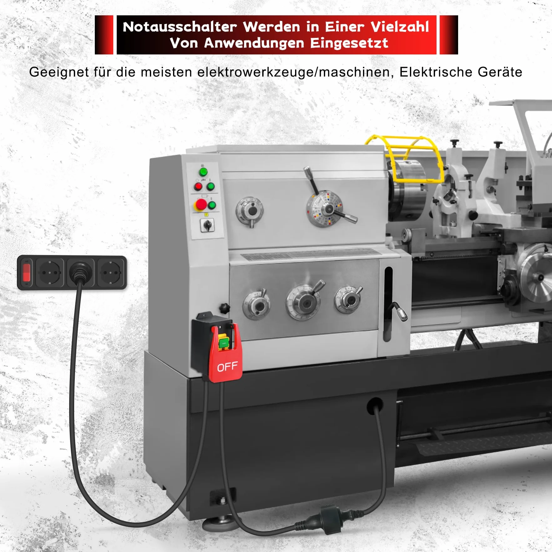 Monophasé 220 V Interrupteur de Sécurité avec prise pour table de fraisage stop