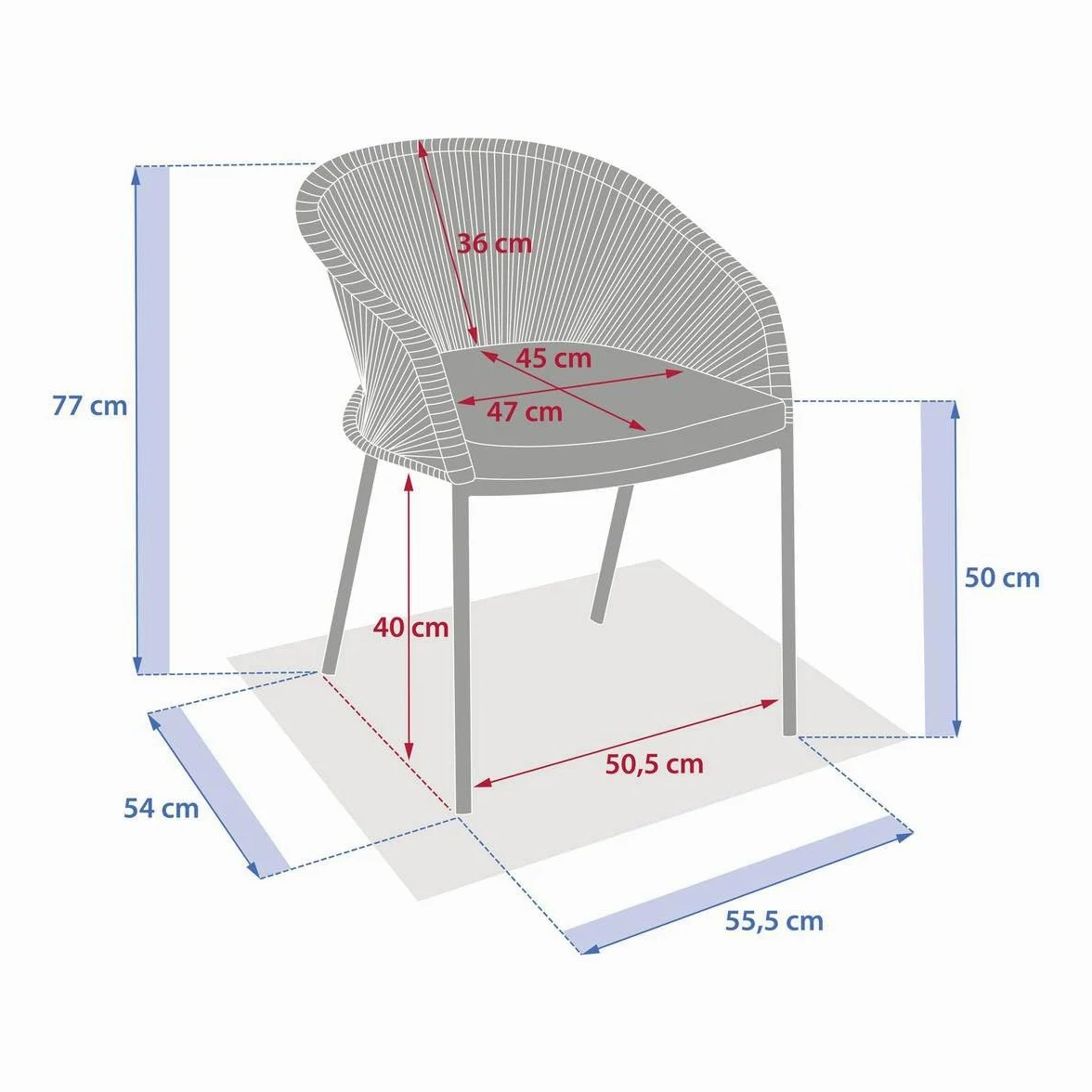 Hespéride - Fauteuil de Jardin oryon empilable café