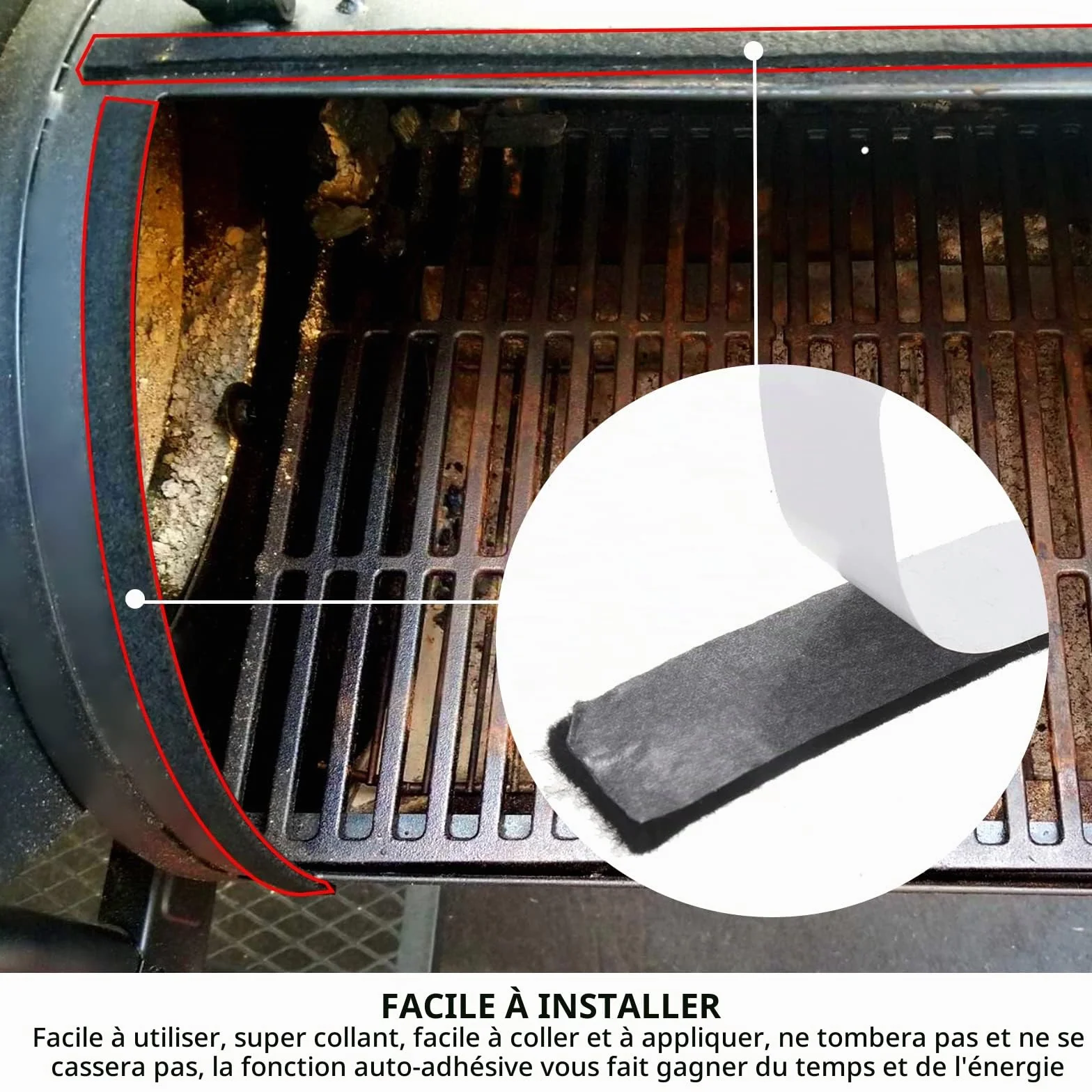 HIFROM Joint d'étanchéité auto-adhésif 2,5 m 3,5 mm 12 mm Noir pour fenêtre cheminée tuyau de poêle