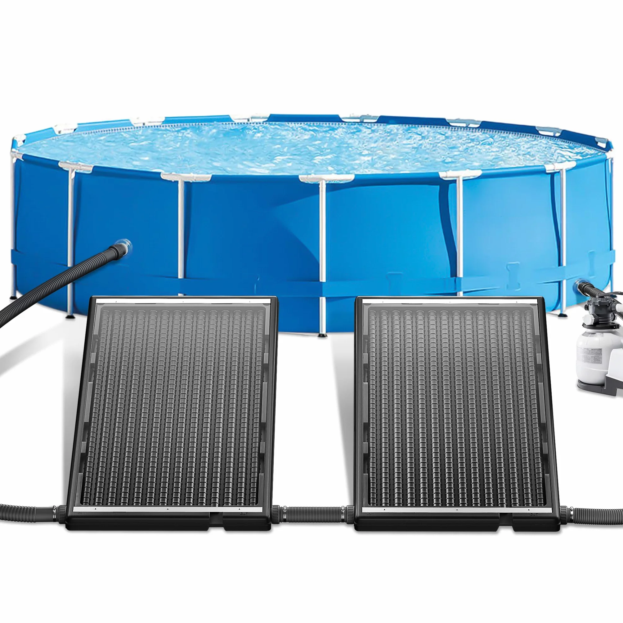 Panneau solaire pour piscine UISEBRT 111,5 x 66 x 6,5 cm plastique résistant aux UV avec plaque de protection