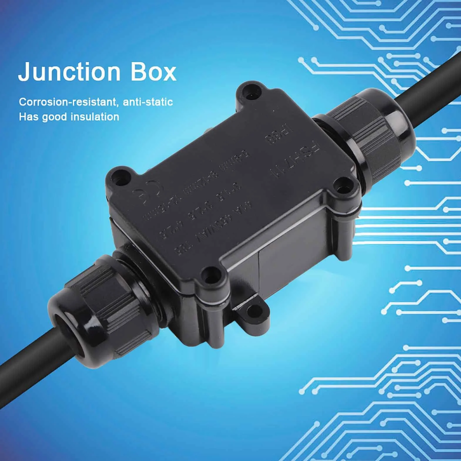 Boîte De Jonction IP68 2 Voies Extérieur étanche Connecteur Protection Ligne Câble Souterrain