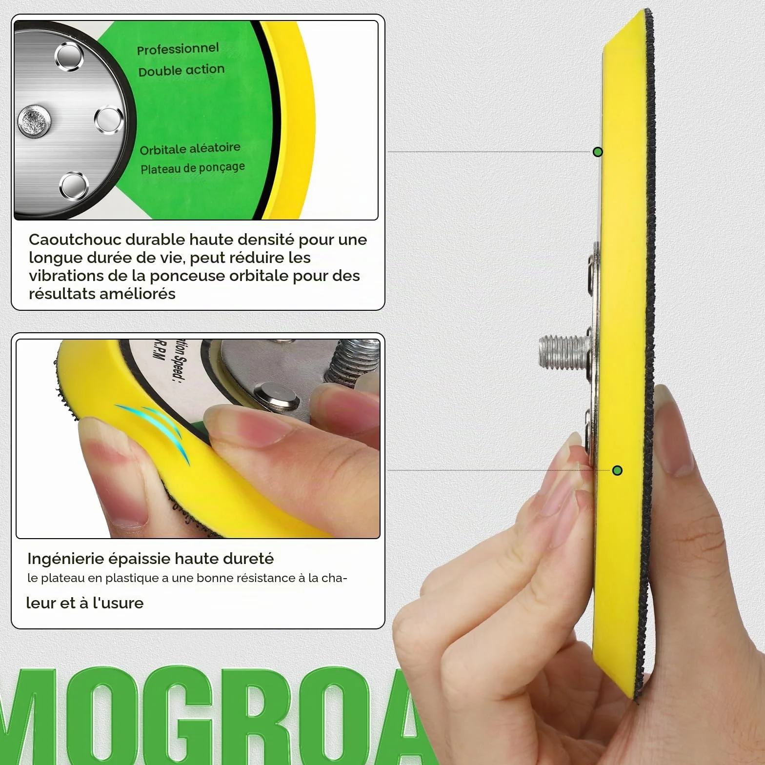 Plateau de support pour ponceuse 150 mm - Support de polissage - Cire - Meuleuse électrique - Outil de ponçage