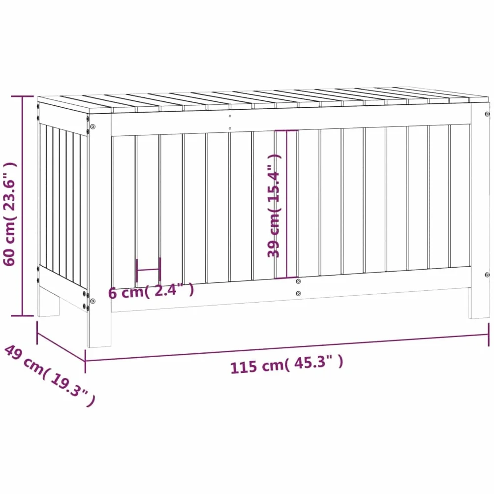 vidaXL Boîte de Rangement de Jardin, Coffre à Outils avec Couvercle, Bac de Rangement, Organisateur de Salon Chambre, Moderne, Blanc Bois de Pin Massif
