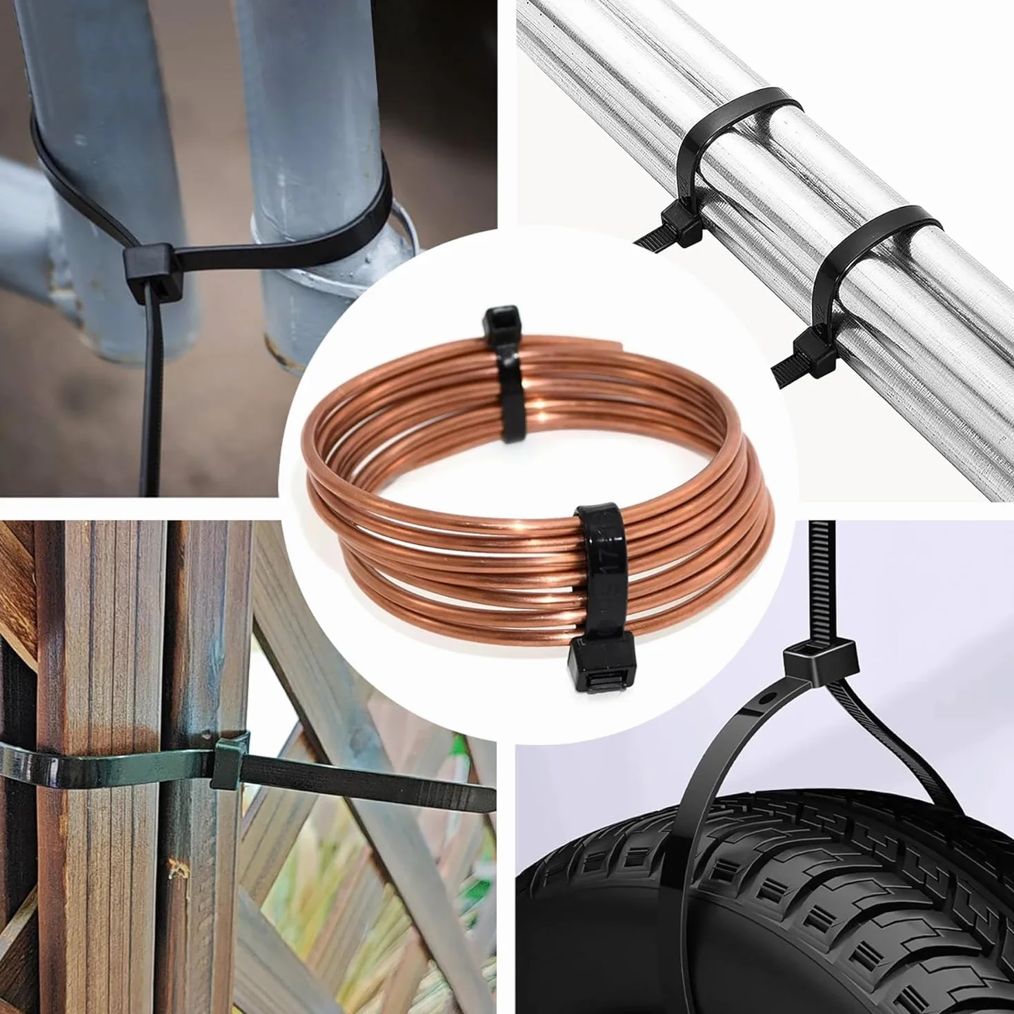Collier de Serrage Plastique 650mm Noir 40 Pièces Rilsan 12mm Serflex Attache Câble Résistant UV Extérieur