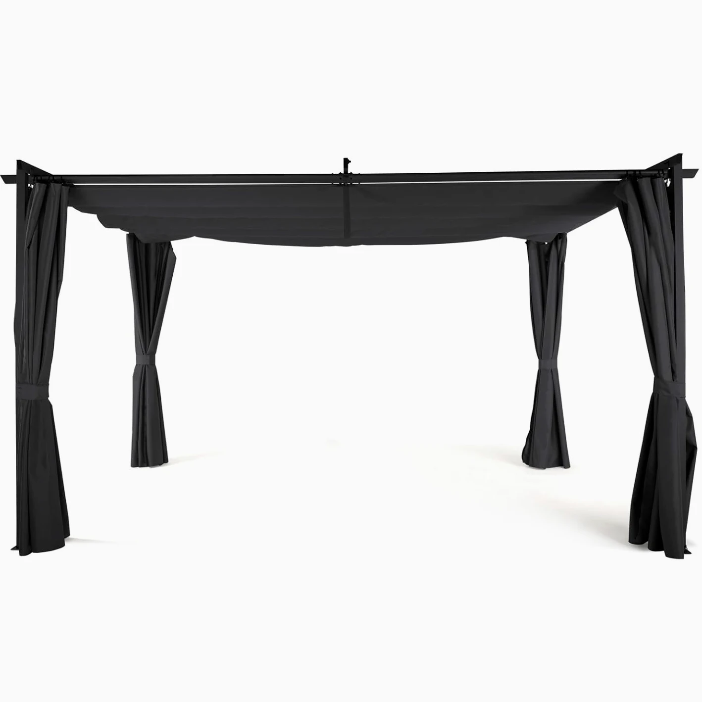 IDMarket - Pergola édition limitée Toit rétractable 3x4 M et 4 Rideaux Gris Anthracite
