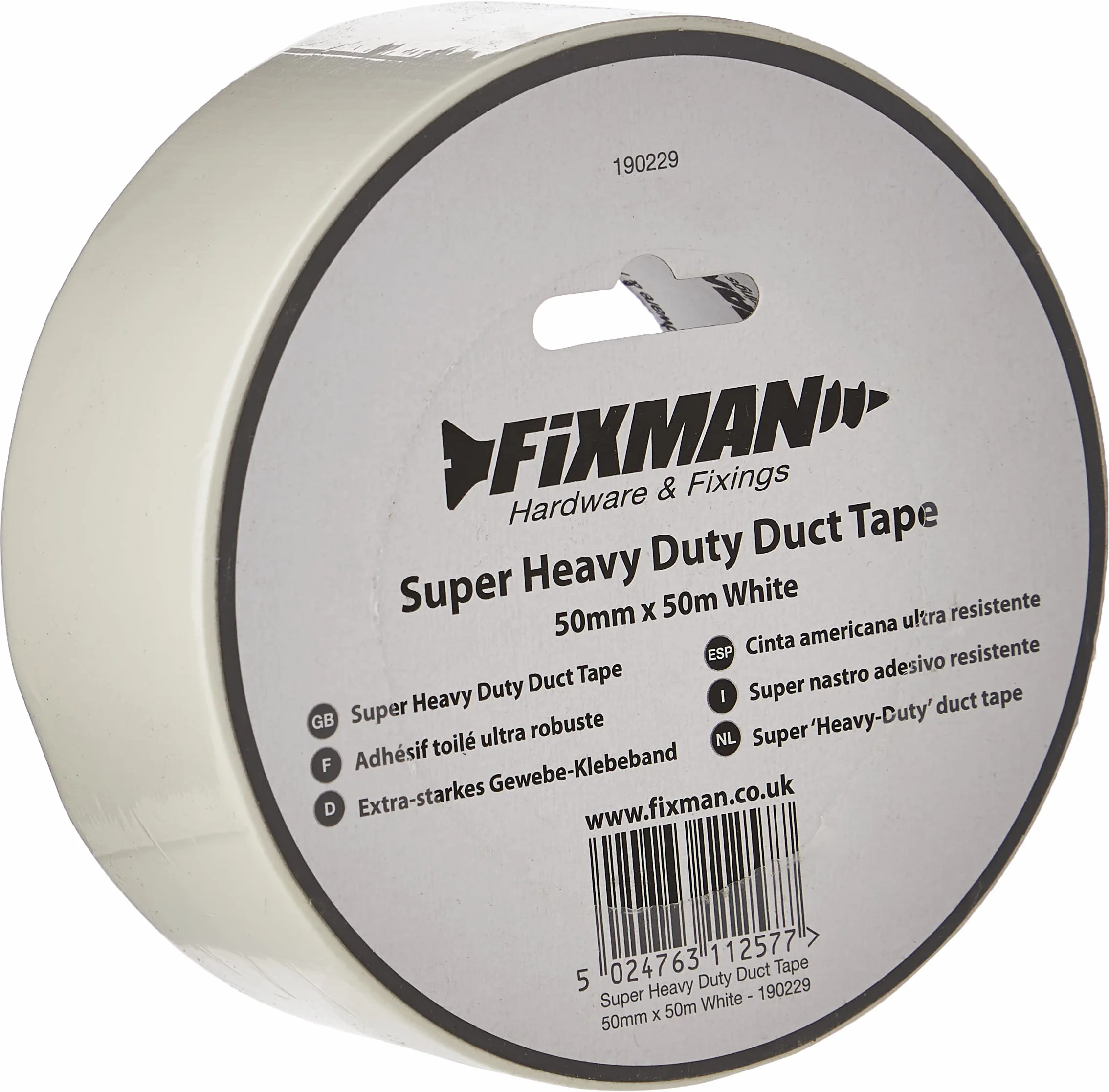 Fixman Ruban adhésif ultra résistant Blanc 50 mm x 50 m