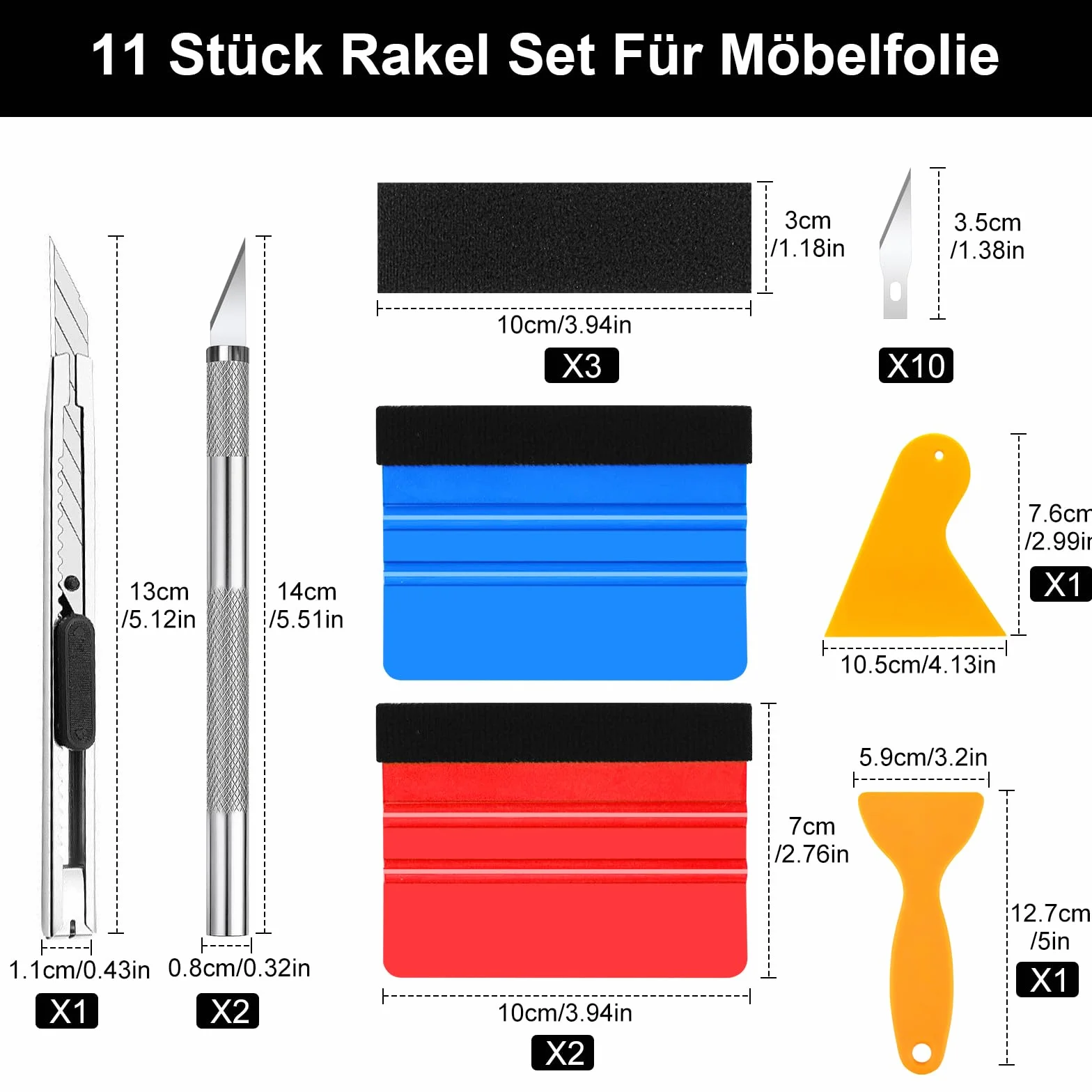 Kit Covering Outils 19 Pièces, Raclette Covering Film, Wrapping Auto Films