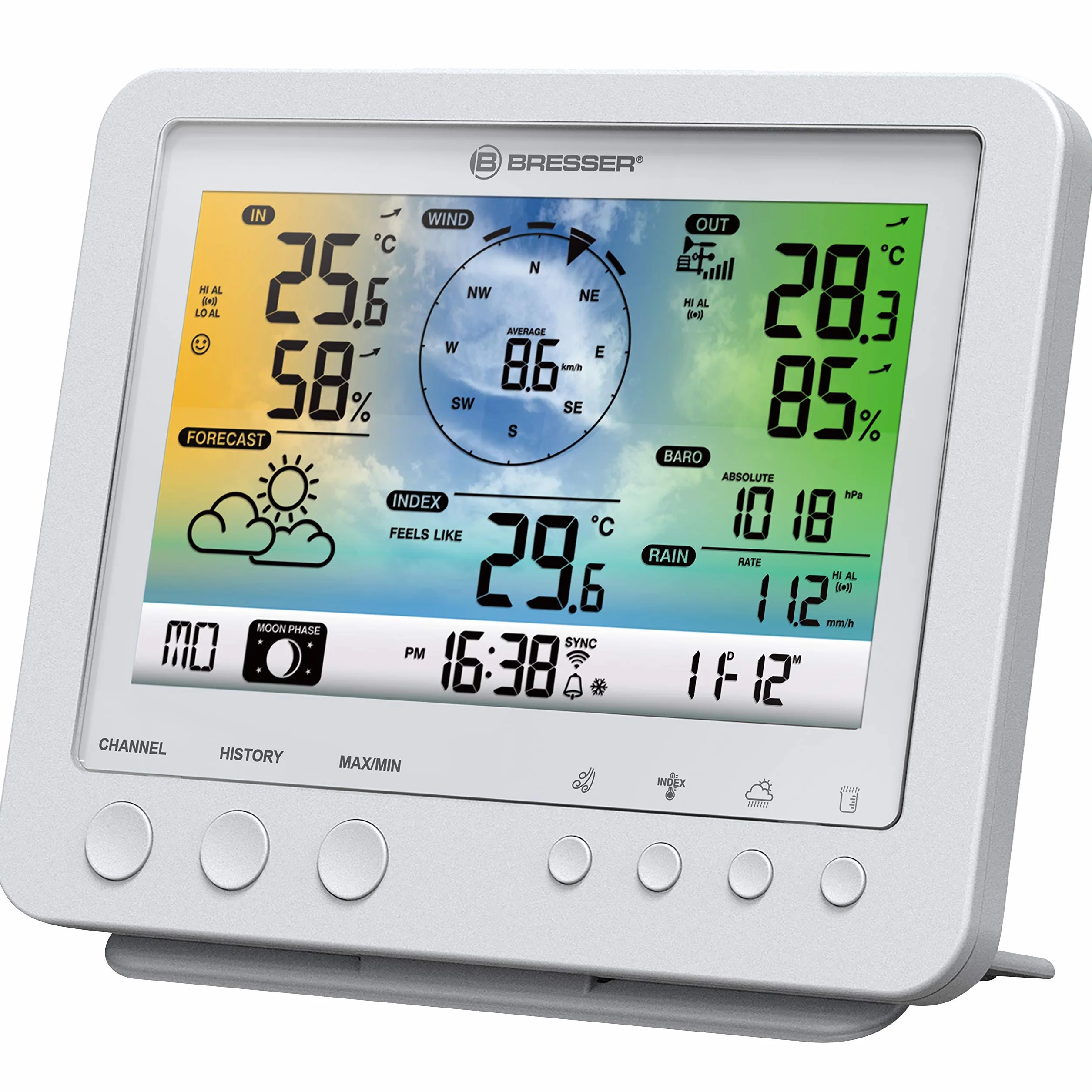 Bresser Station météo sans Fil Blanc