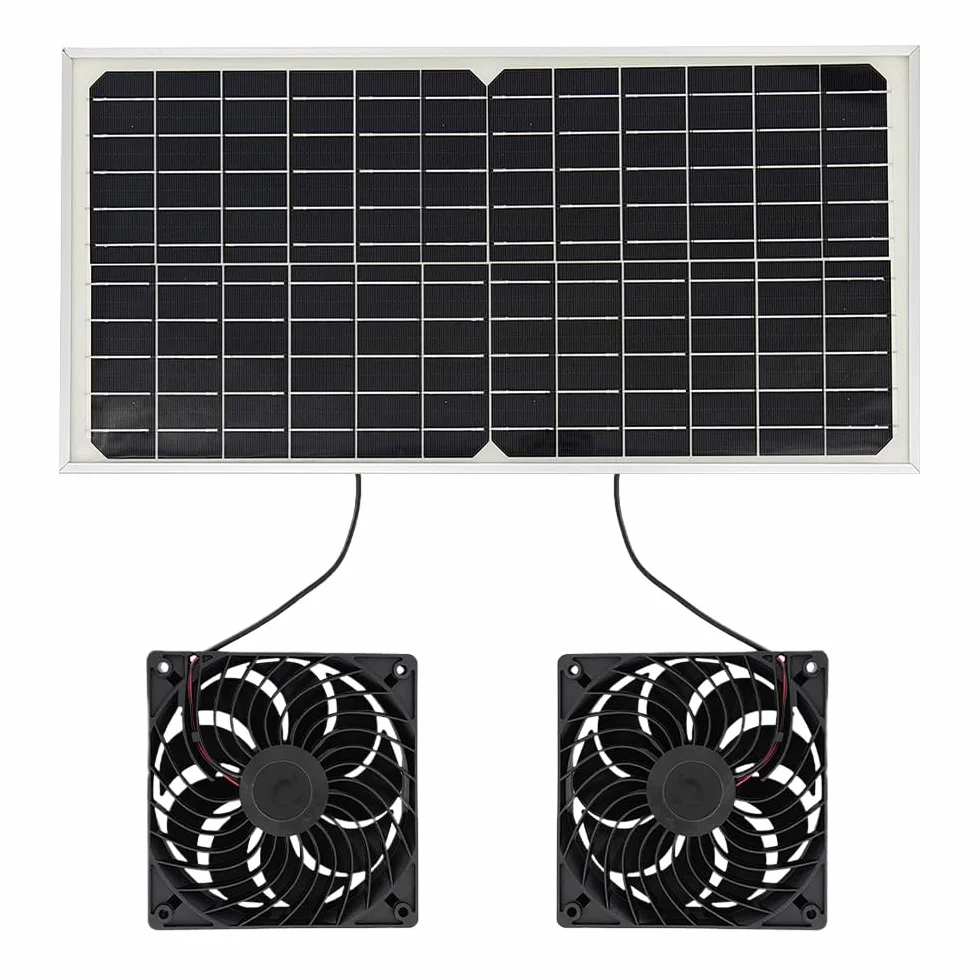 ADDLIVE Ventilateur Solaire 16V 16W Double Portable avec Batterie