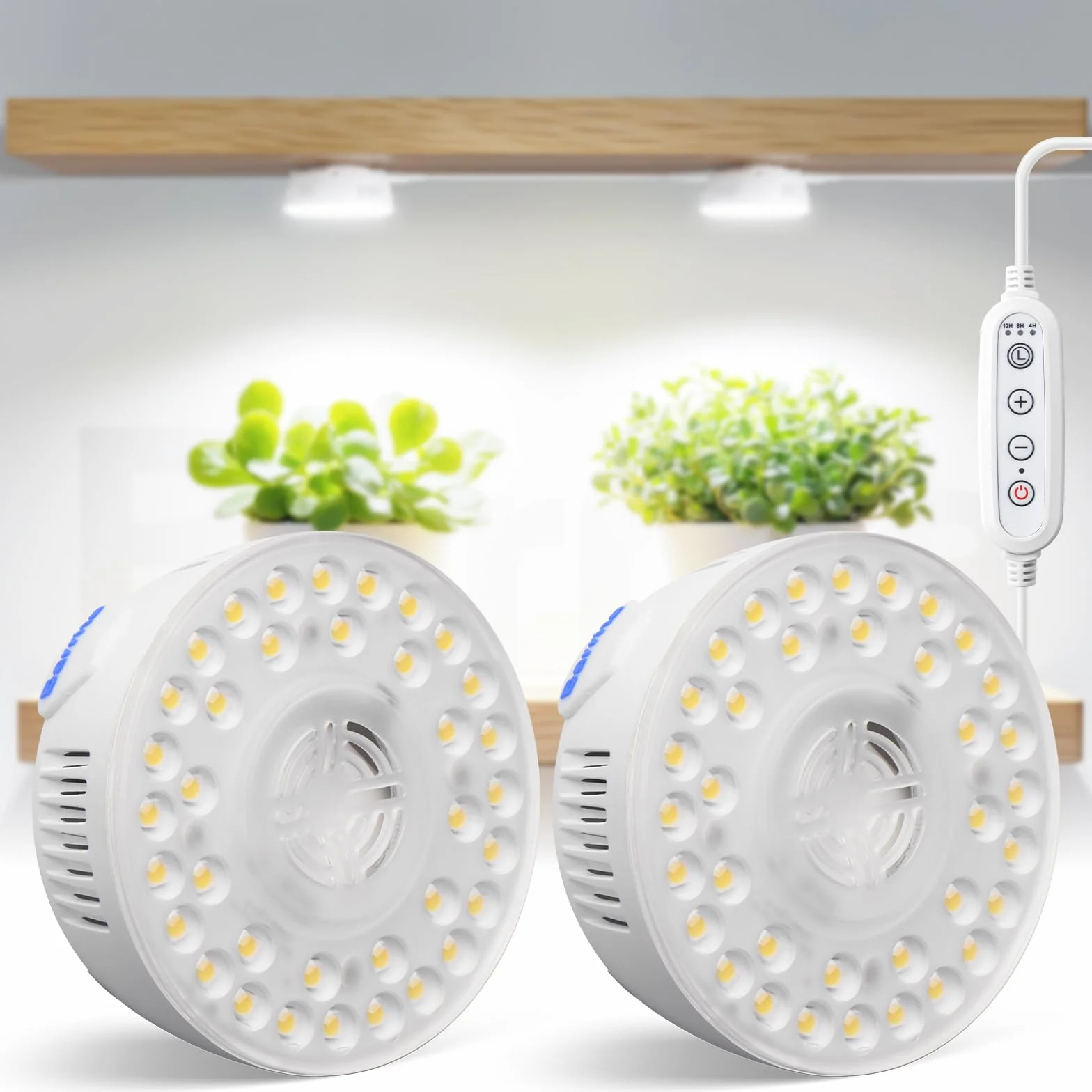 Barrina Orbgrow OG09 Lampe de Croissance à Spectre Complet, 5000 K 18 W (2×9 W), Aimantée, Connectable en Série, Minuterie Intégrée, 5 Niveaux de Luminosité, Pack de 2