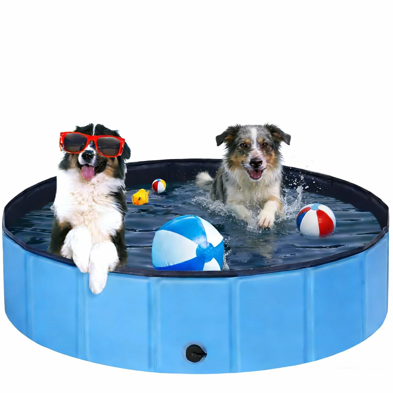 Piscine pour chiens de grande et petite taille, pliable, antidérapante, 80 x 20 cm, en PVC épais, résistante à l'usure, pour chien