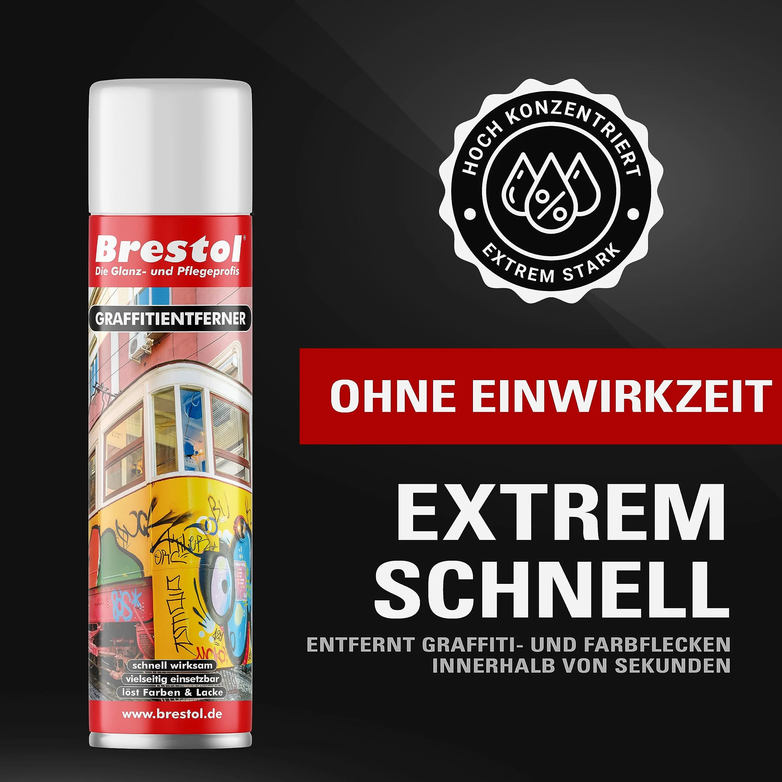 GRAFFITI 7589.5 Lot de 2 sprays 400 ml Décapant chimique Dissolvant de peinture dégraissant