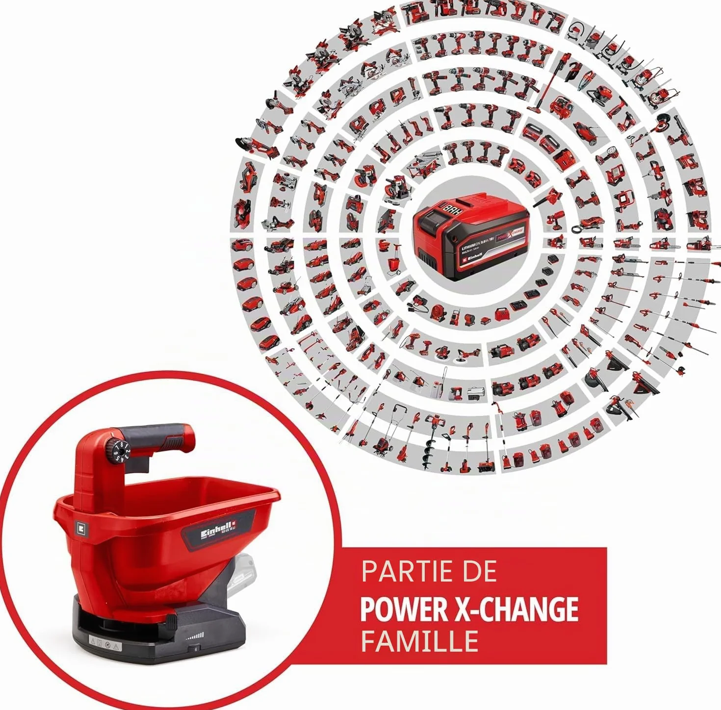 Einhell GE-US 18 Li-Solo Power X-Change Épandeur sans fil 18V lithium-ion 3,3 litres