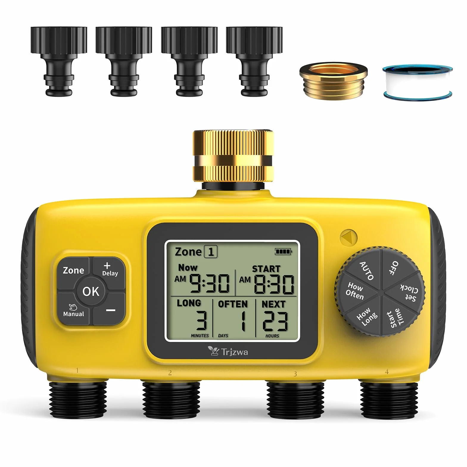 Programmateur Arrosage Automatique AVCE 4 Zone Écran LCD Minuteur Jardin