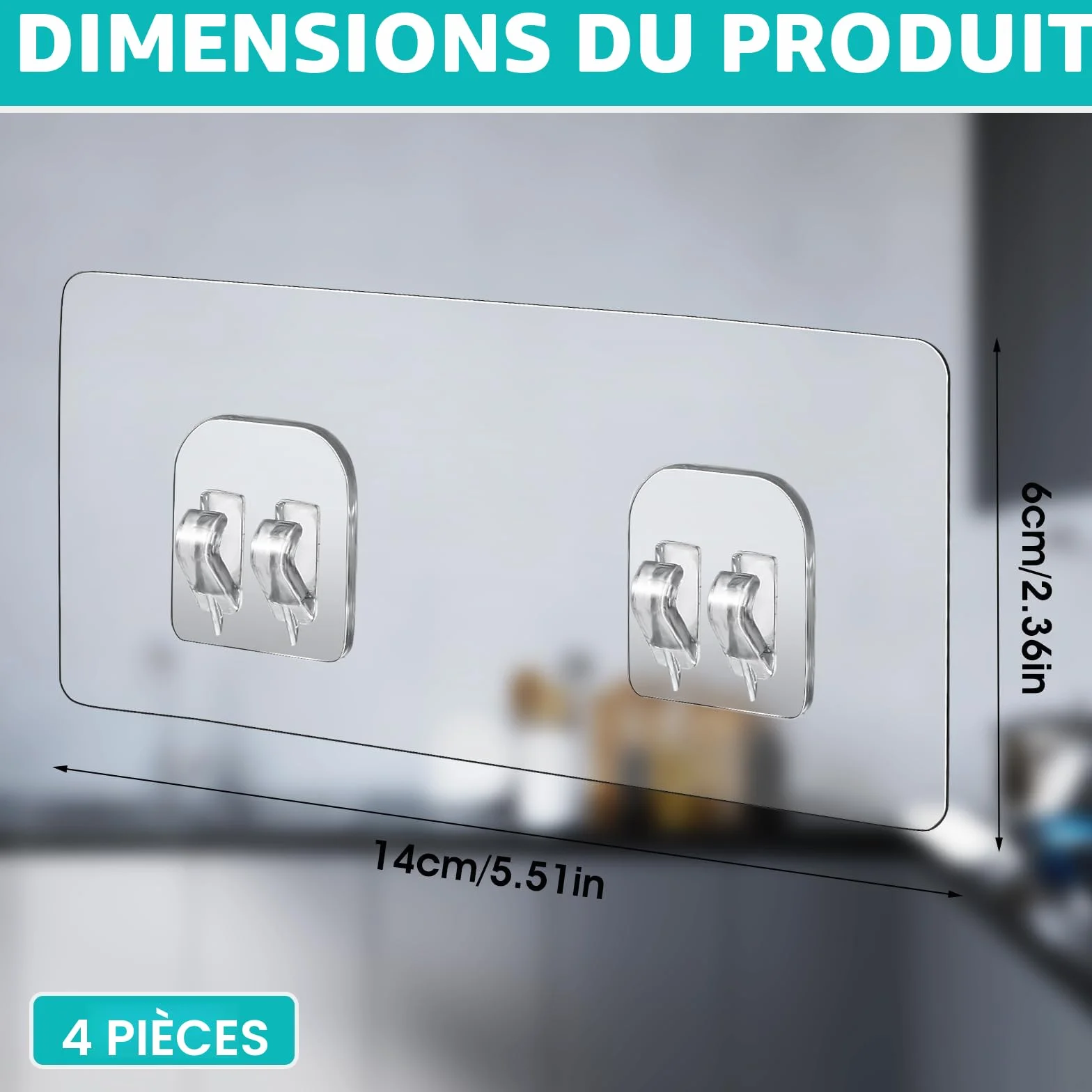Lot 4 Adhésifs Rechange Support Douche Crochets Puissants Angle Étagère Salle Bain Panier Porte Savon