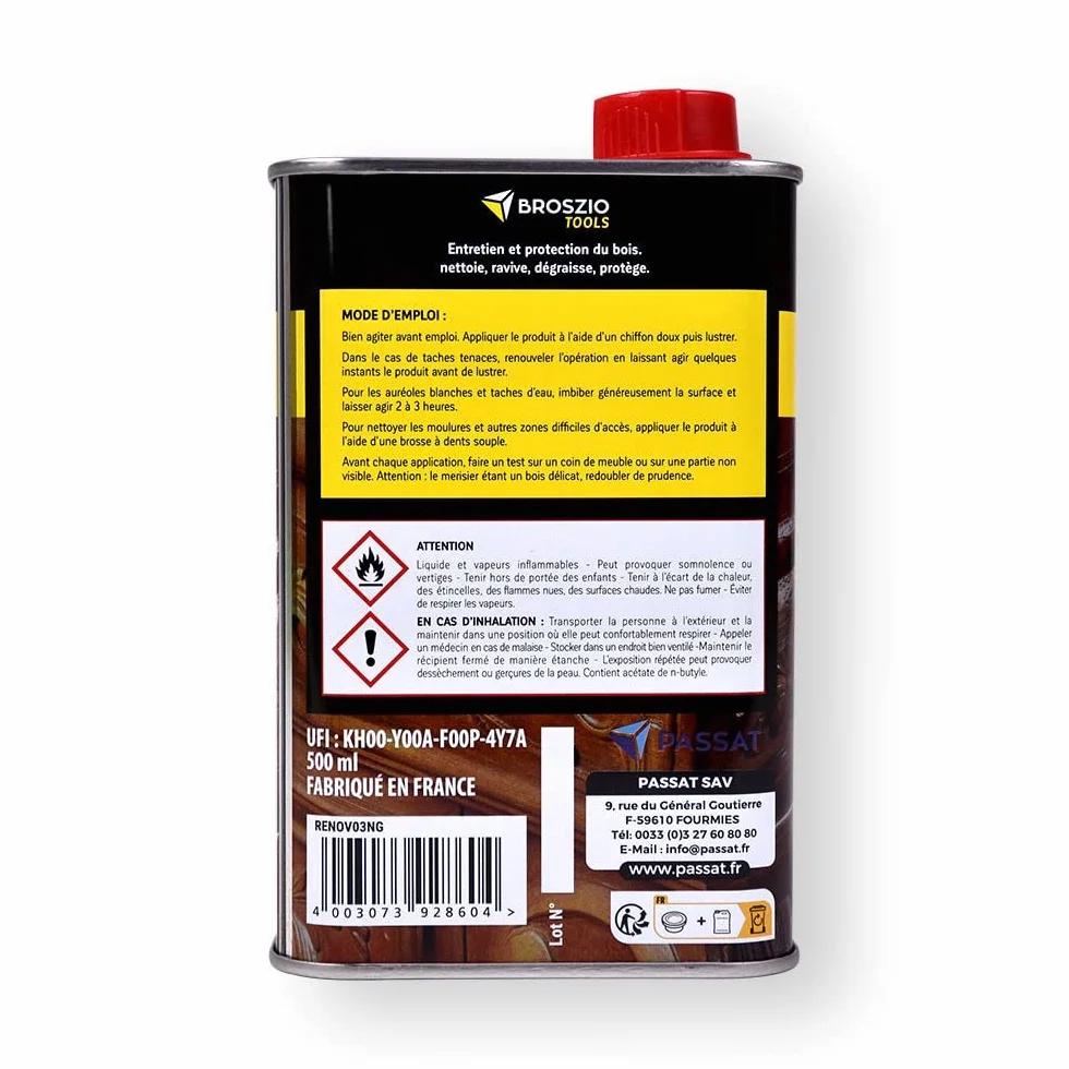 Renovateur bois Passat 4 en 1 Vernis bois 500 ml Peinture bois extérieur interieur