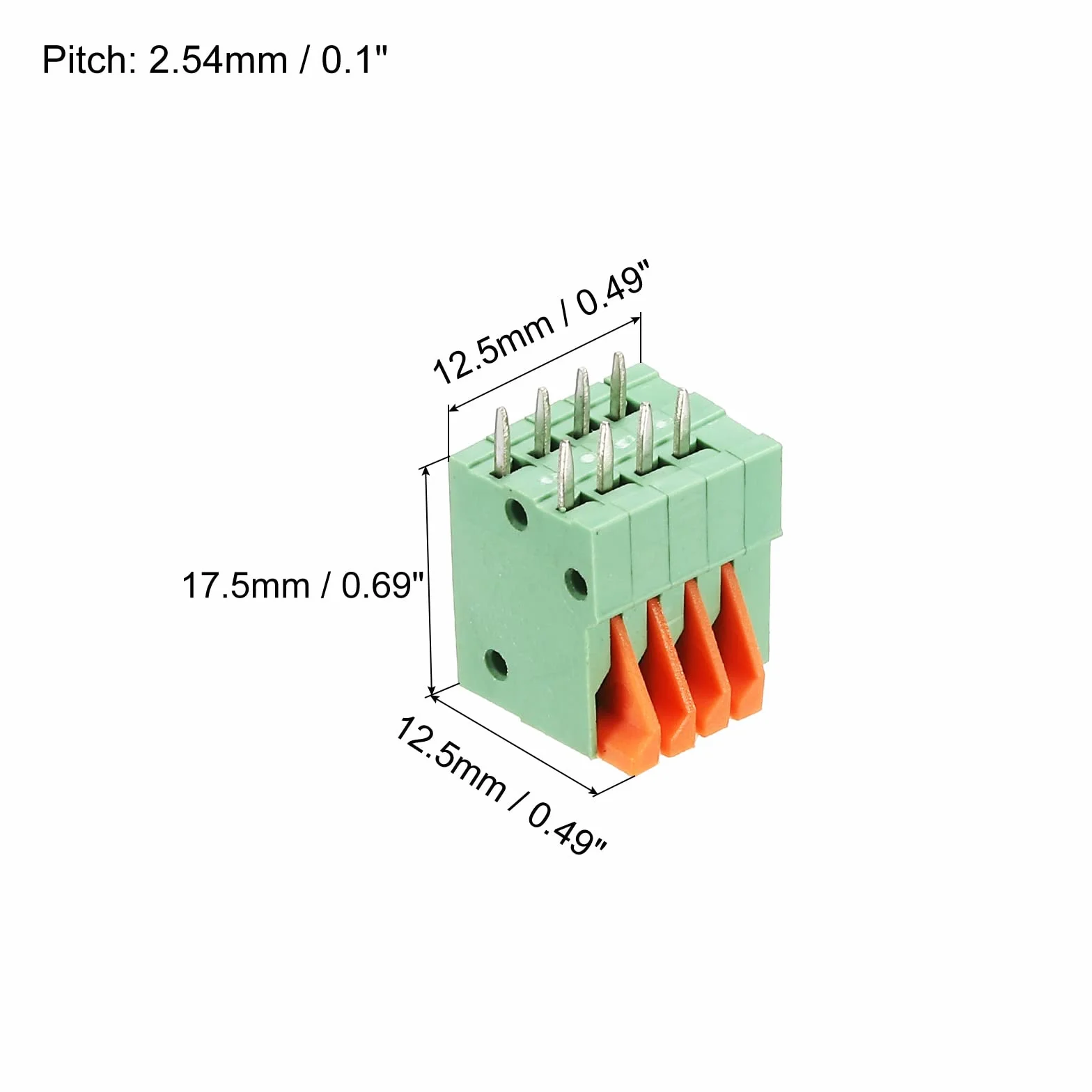 sourcing map KF141V 150V 2A 2.54mm 4 Positions PCB Bornier Connexion Paquet de 5