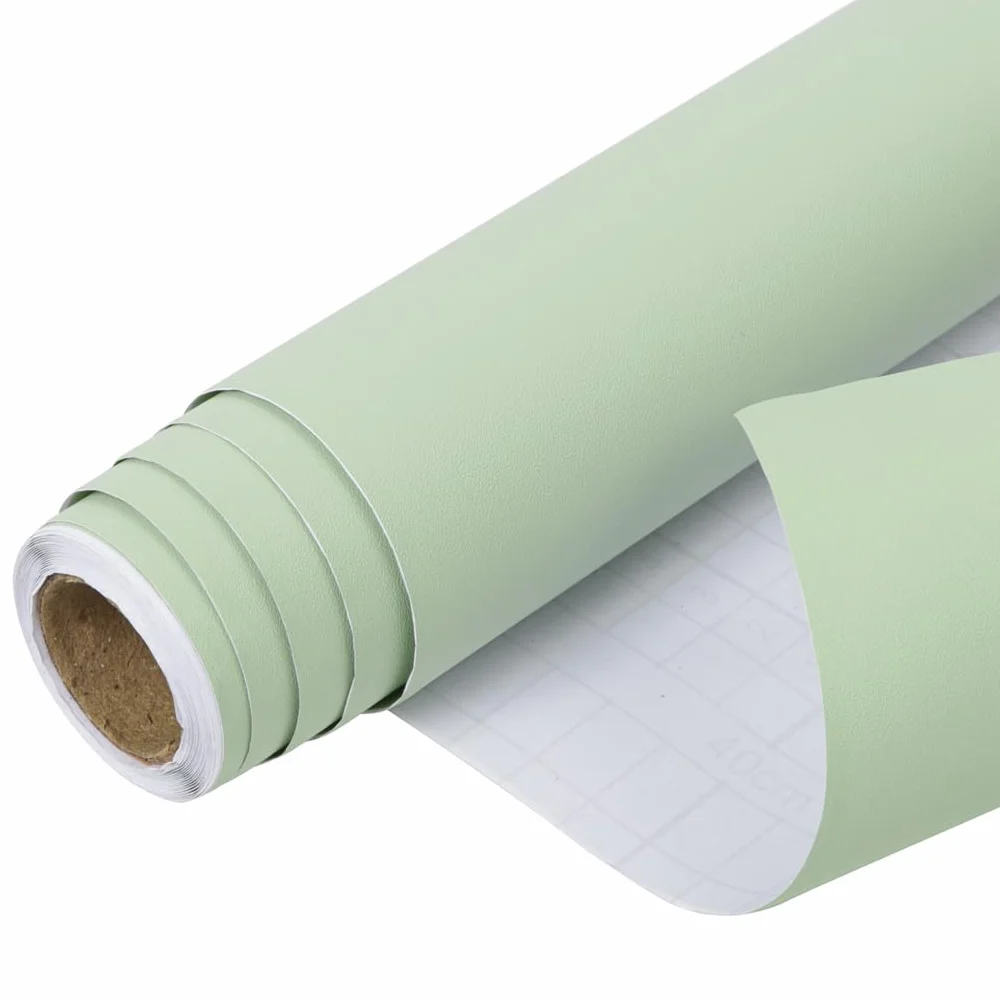 Arthome Vert Mat Contact Papier Peel and Stick 44cmx3m Papier Peint Vinyle Décoratif Autocollant pour Meubles Décoration Murale