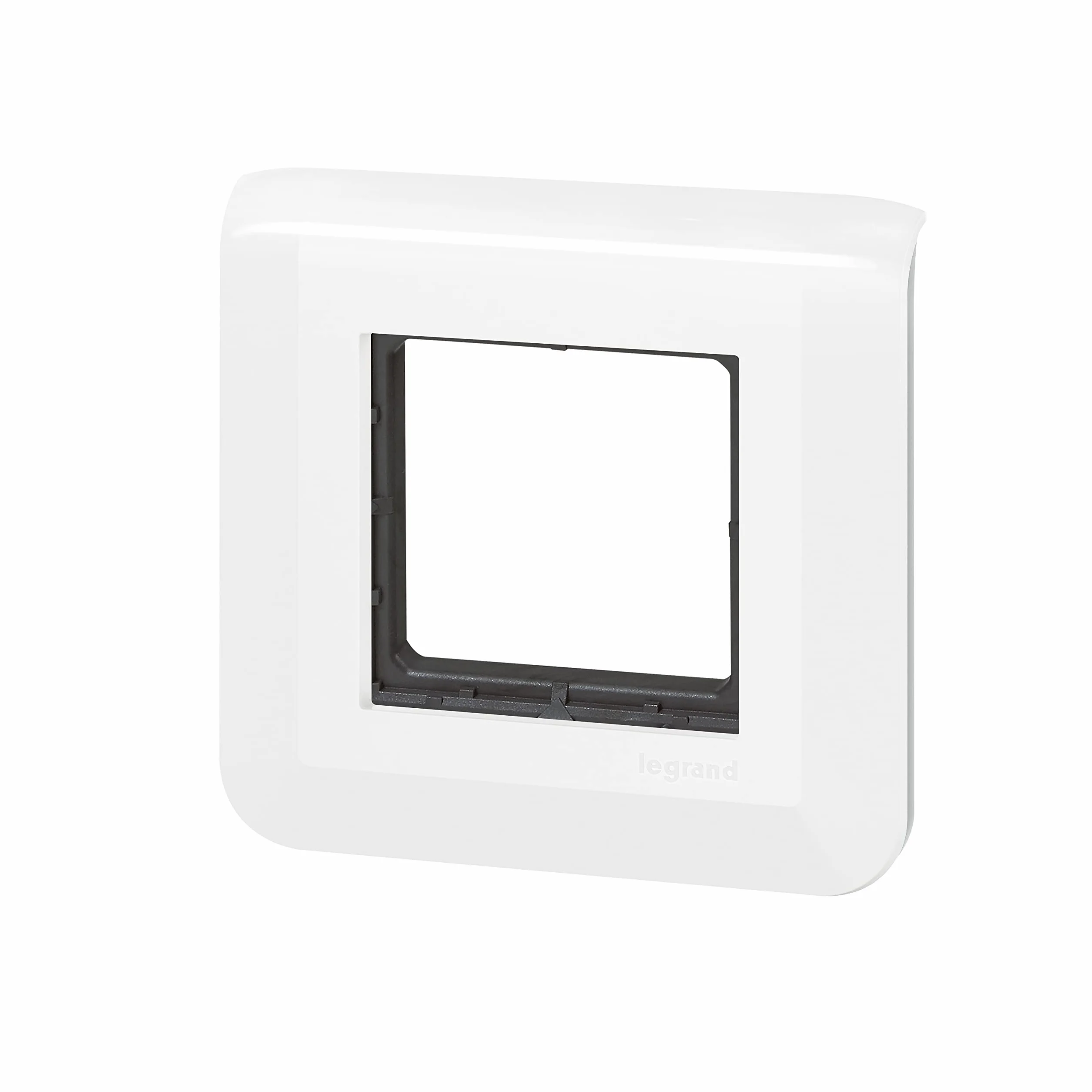 LEGRAND Plaque Mosaic Avec Support Fixation À Vis 2 Modules Blanc Brillant Montage Encastré