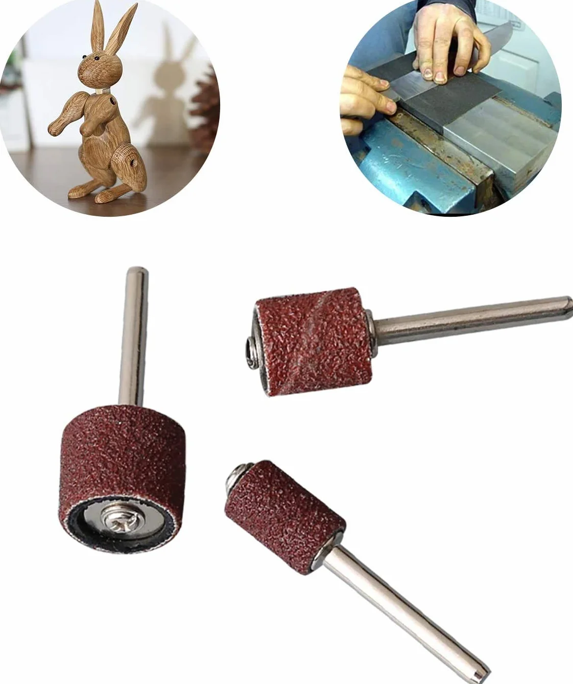 Manchons Abrasifs 150 Pièces, Tambour de Ponçage avec Bandes Grain 80/120, Mandrin pour Dremel