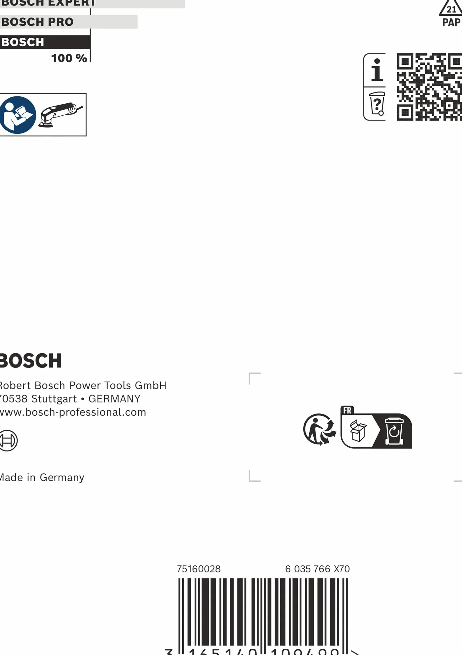 Bosch Plateau de ponçage 160 x 94 mm