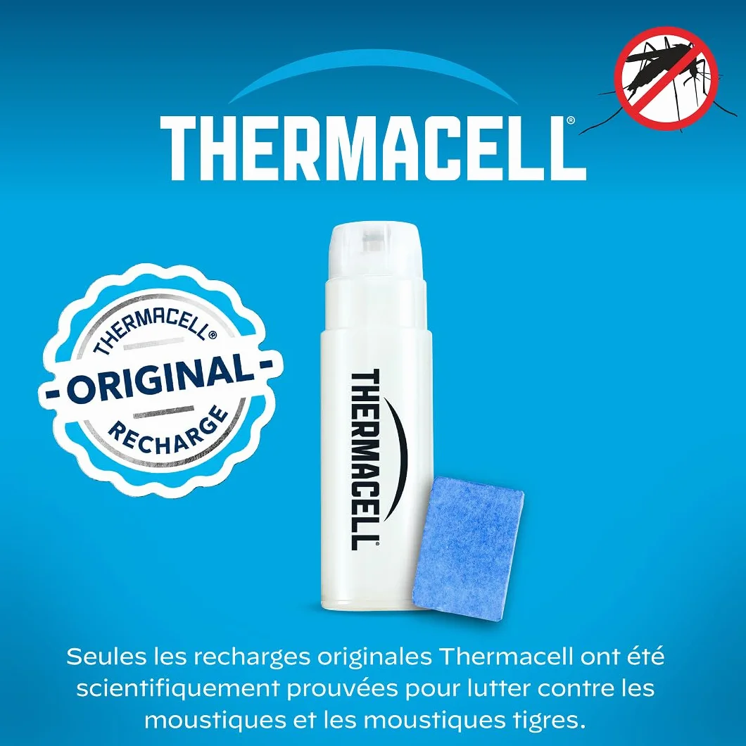 THERMACELL Recharge Anti Moustiques 20m² - 120h, 10 Cartouches Gaz + 30 Plaquettes