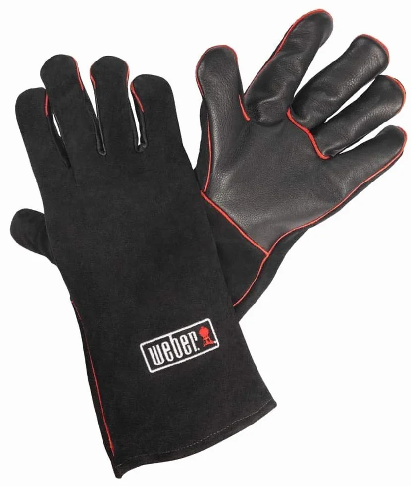 Weber Gants barbecue cuir résistants chaleur Noir