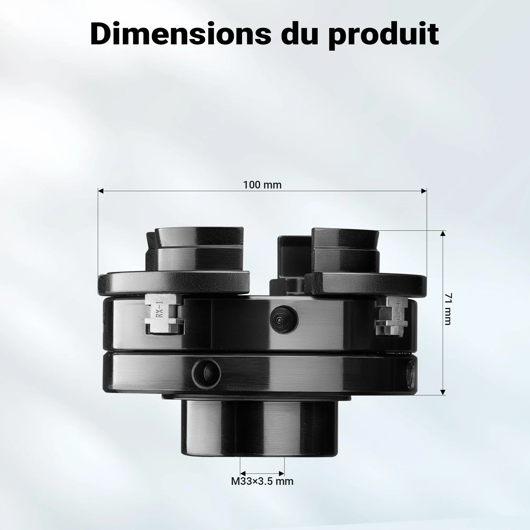 Wiltec Mandrin de rechange pour Tour à bois 550W Réglable 650-3800 tr/min Porte-outil