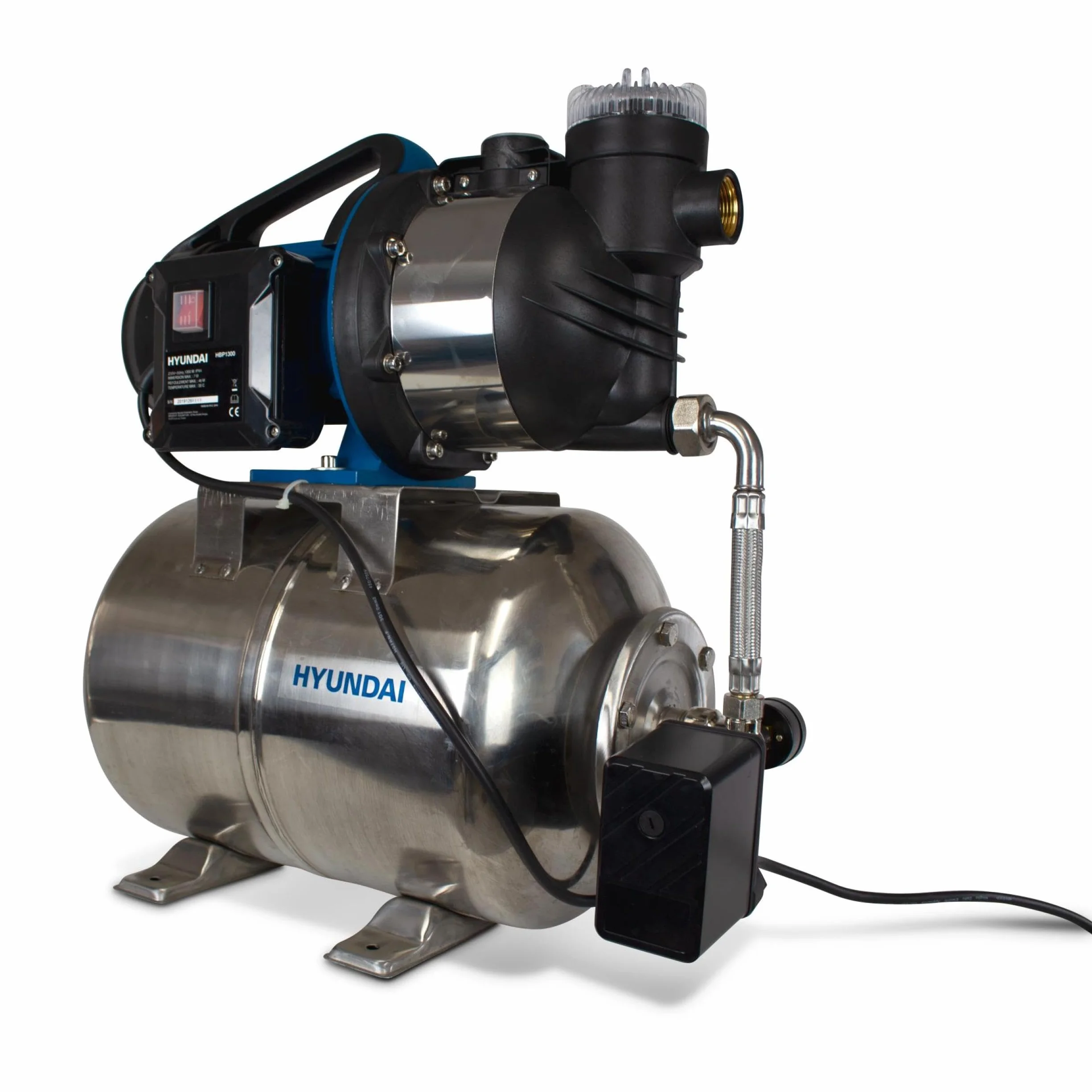 HYUNDAI HBP1300 Surpresseur 1300 W 24 L 4500 L/h Moteur induction Eaux claires