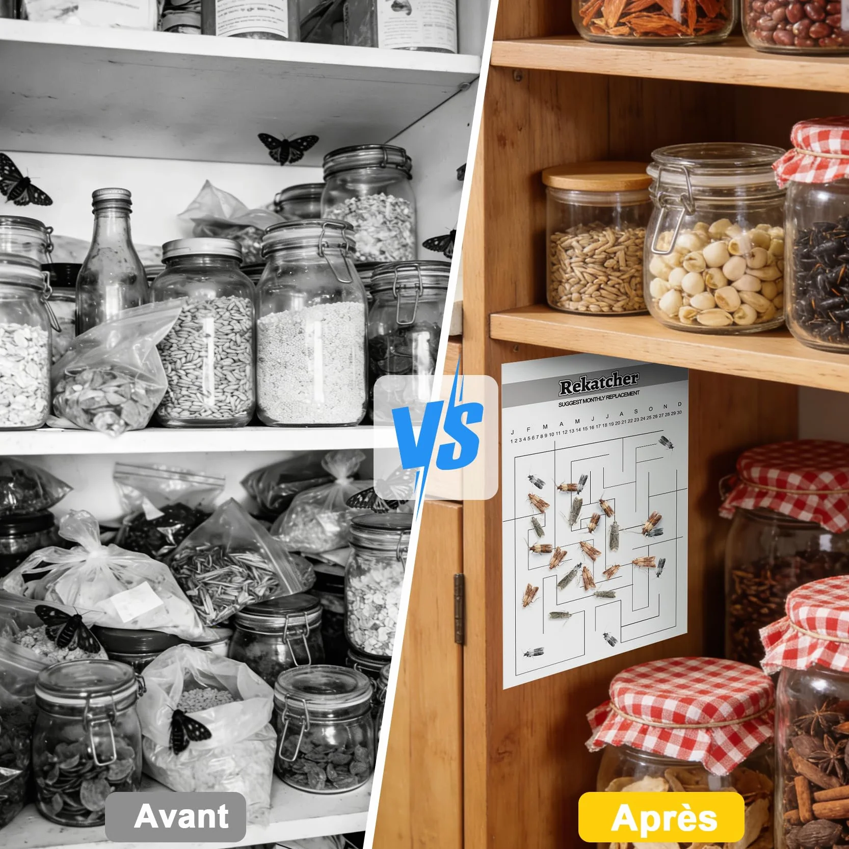 20 Pièces Anti Mites Alimentaires Piege Mites Alimentaires Piège Mite Alimentaire Anti Mite Alimentaire avec Le Plus Grand Attrait Convient pour Le Restaurant De Garde-Manger De Cuisine