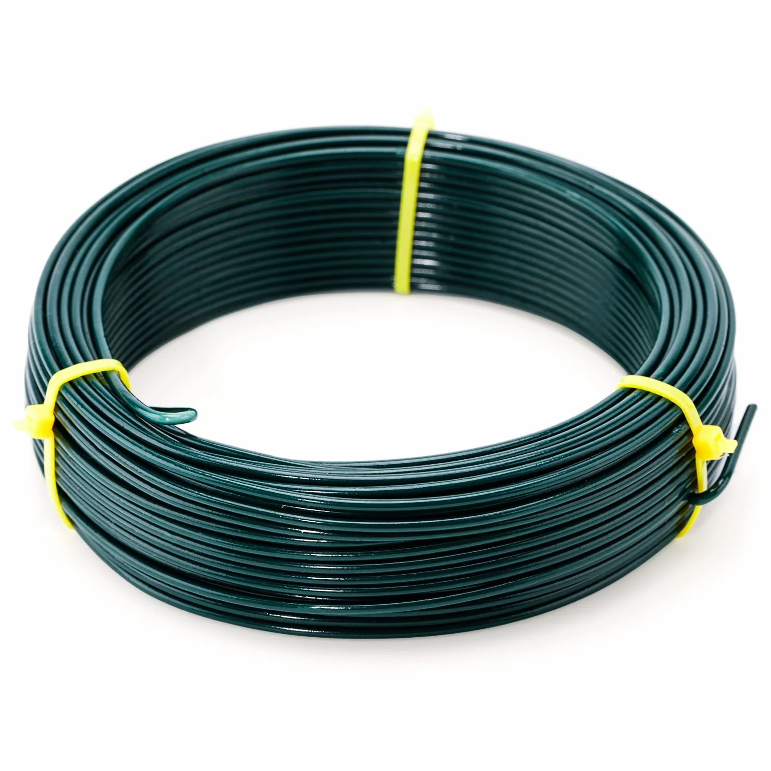 KINGLAKE 2mm 30.5 m Fil de Fer Plastifié, Ligature d'arbre Cravate Torsadée de Plante de Jardin pour Le Support d'arbre, Vert Foncé