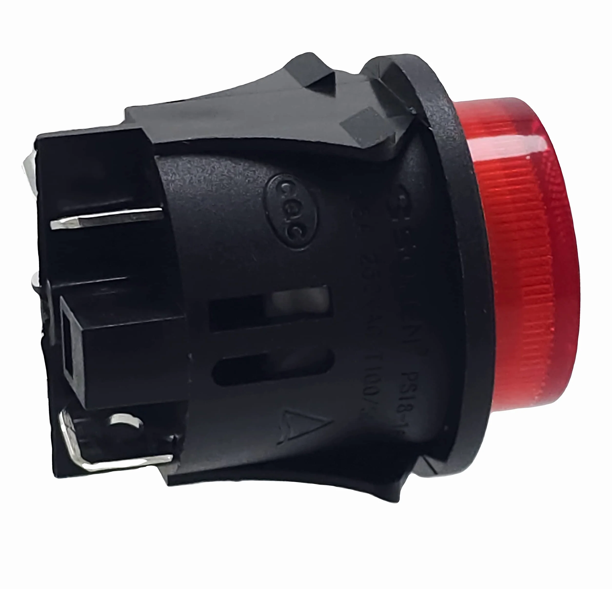 Interrupteur de poussée PS18-16 encastré ø 25 mm 250 V 16 A rouge éclairé