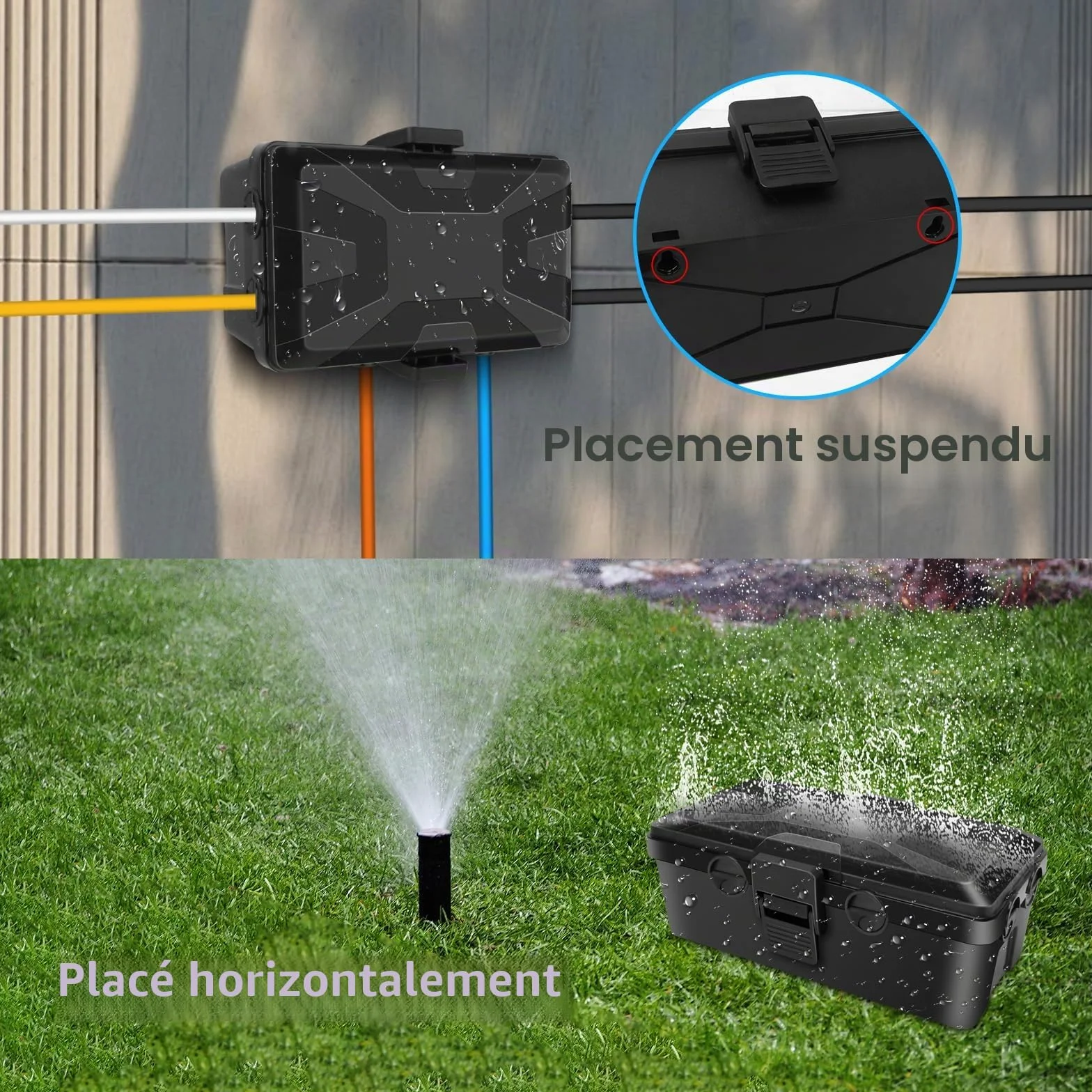 Boîte à Câbles étanche IP54 Protection Prise Electrique Exterieure pour Rallonge Jardin